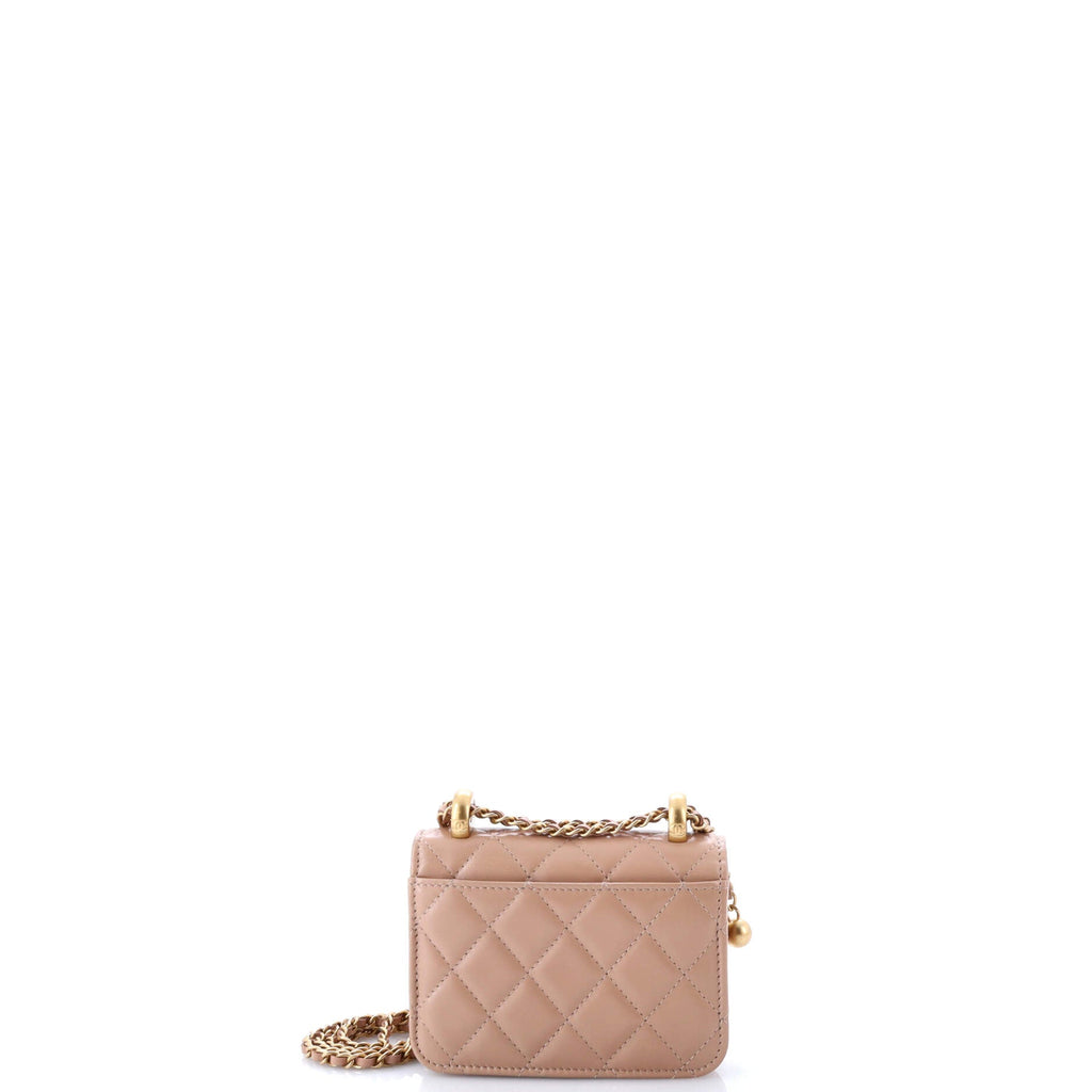 Perfect Fit Flap Coin Purse with Chain Quilted Calfskin