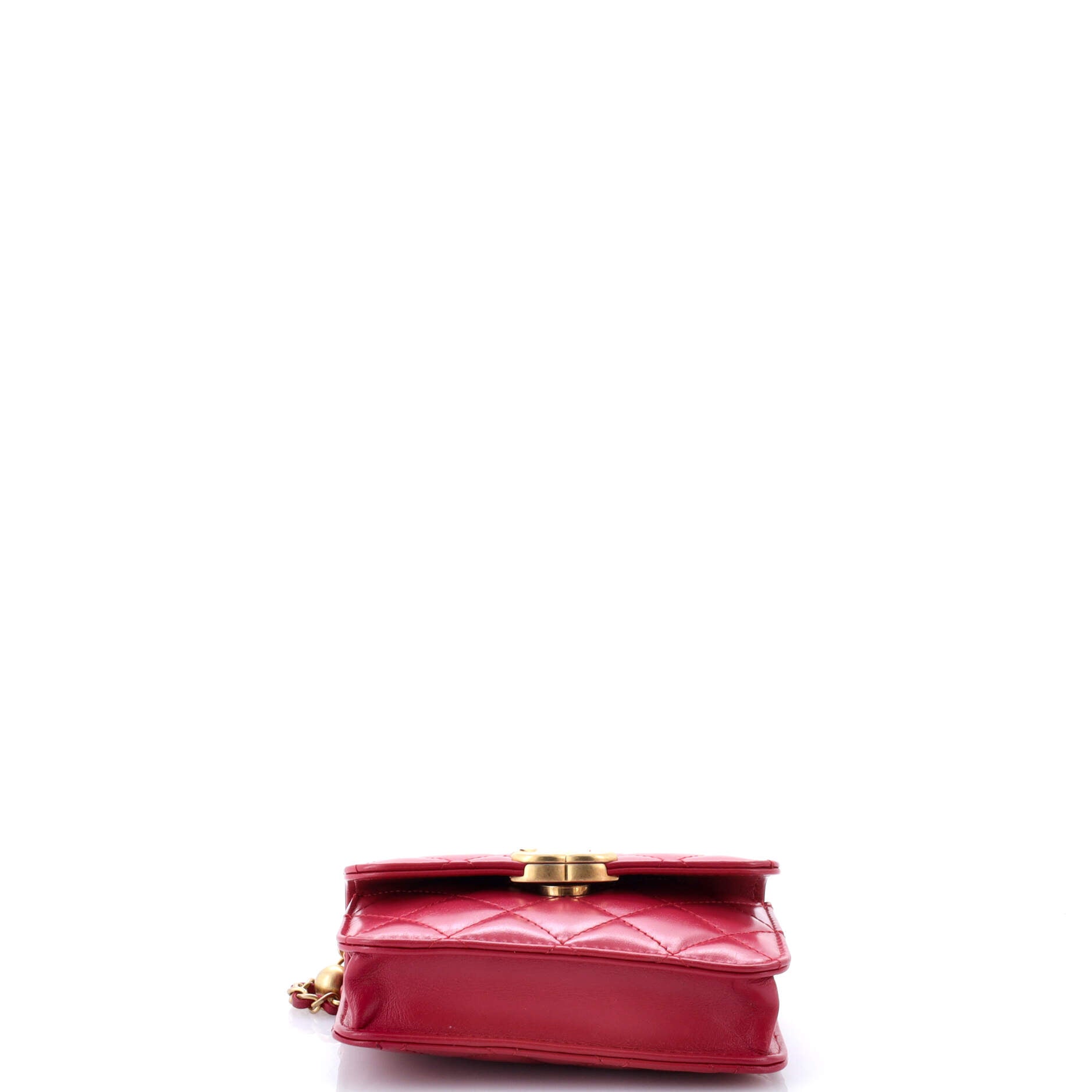 Perfect Fit Flap Coin Purse with Chain Quilted Calfskin