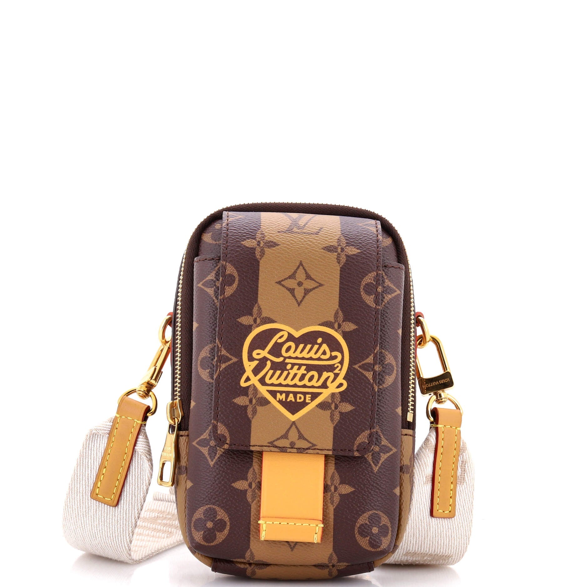 Nigo Flap Double Phone Pouch Limited Edition Stripes Monogram Canvas