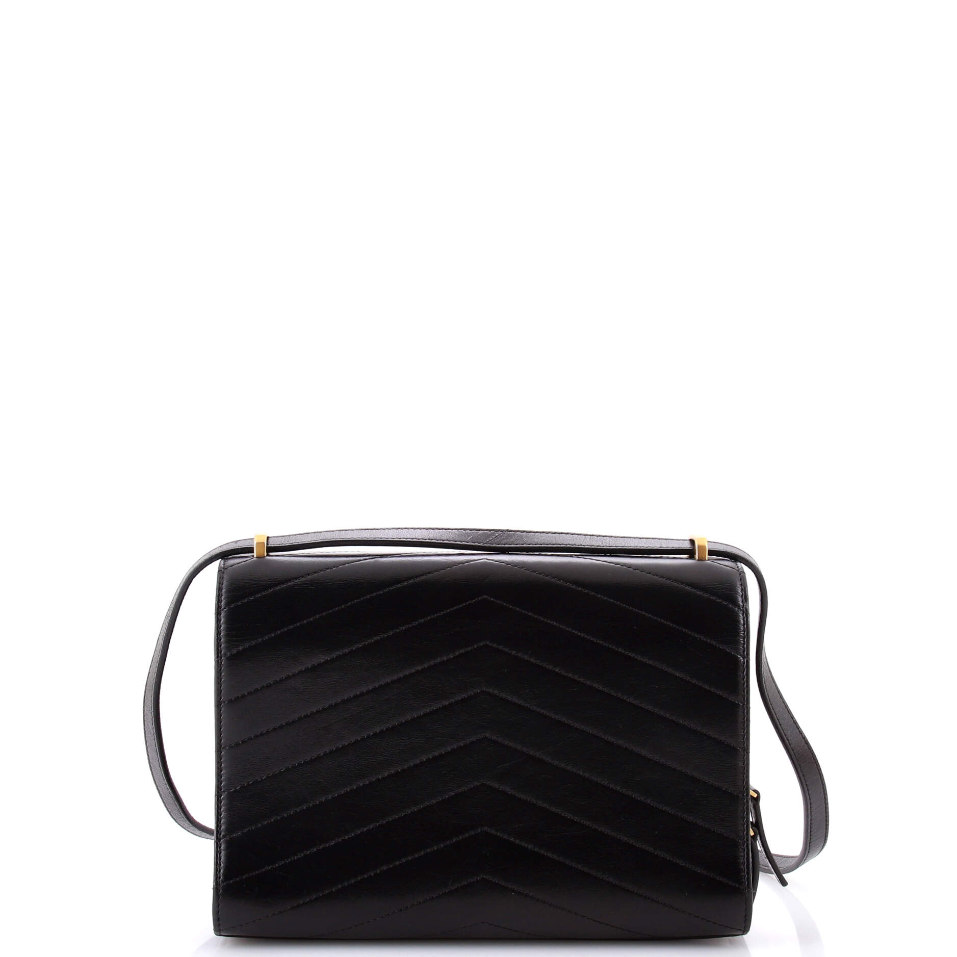Medal Envelope Flap Bag Chevron Calfskin Large