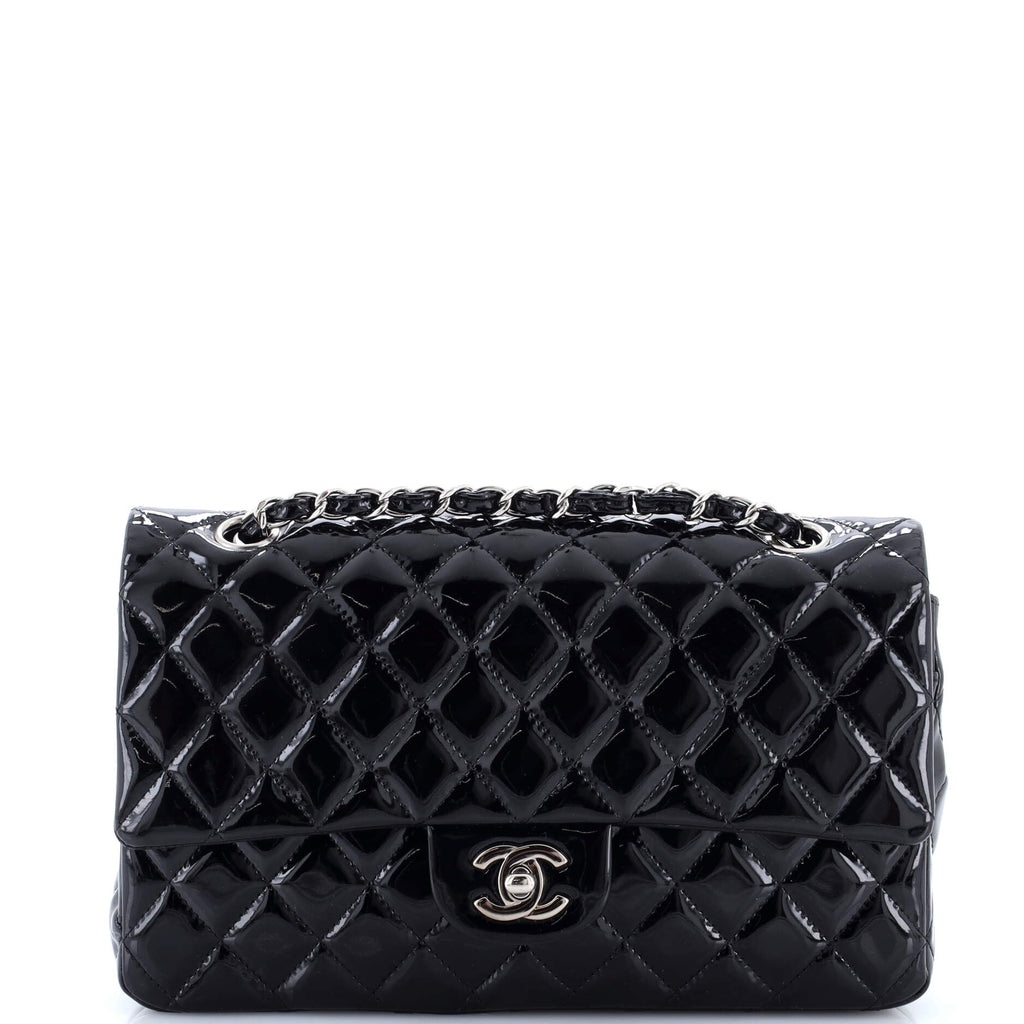 Vintage Classic Double Flap Bag Quilted Patent Medium