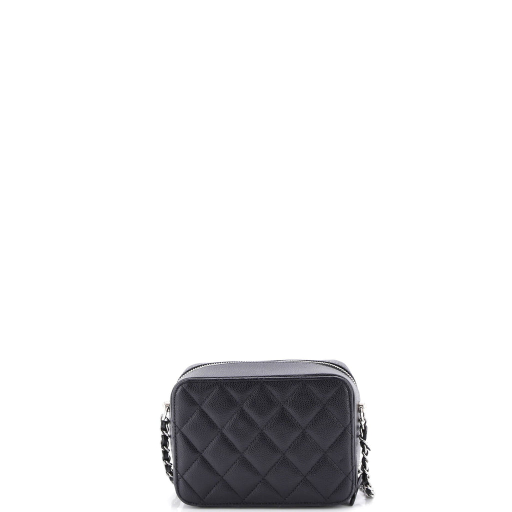 Square CC Chain Camera Bag Quilted Caviar Mini
