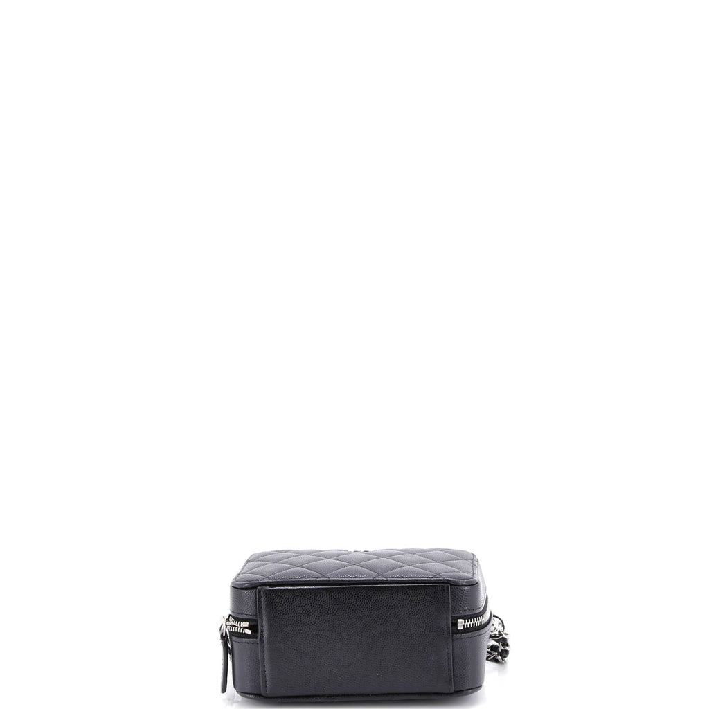 Square CC Chain Camera Bag Quilted Caviar Mini