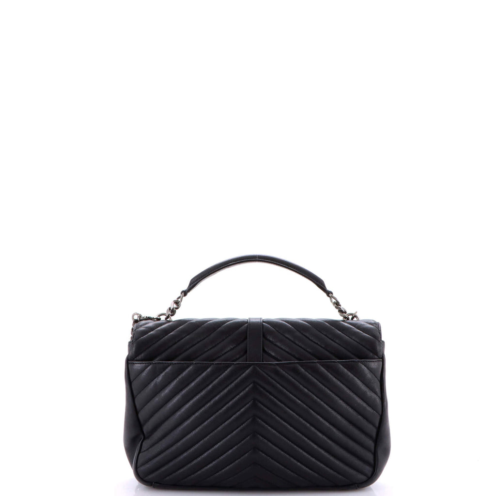 Classic Monogram College Bag Matelasse Chevron Leather Large