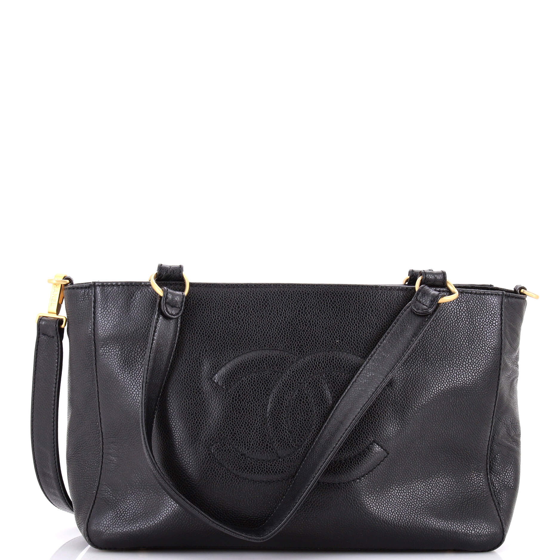 Vintage Timeless Convertible Tote Caviar Medium
