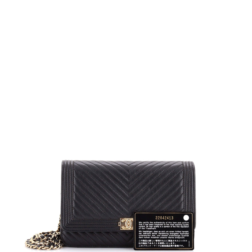 Boy Wallet on Chain Chevron Lambskin