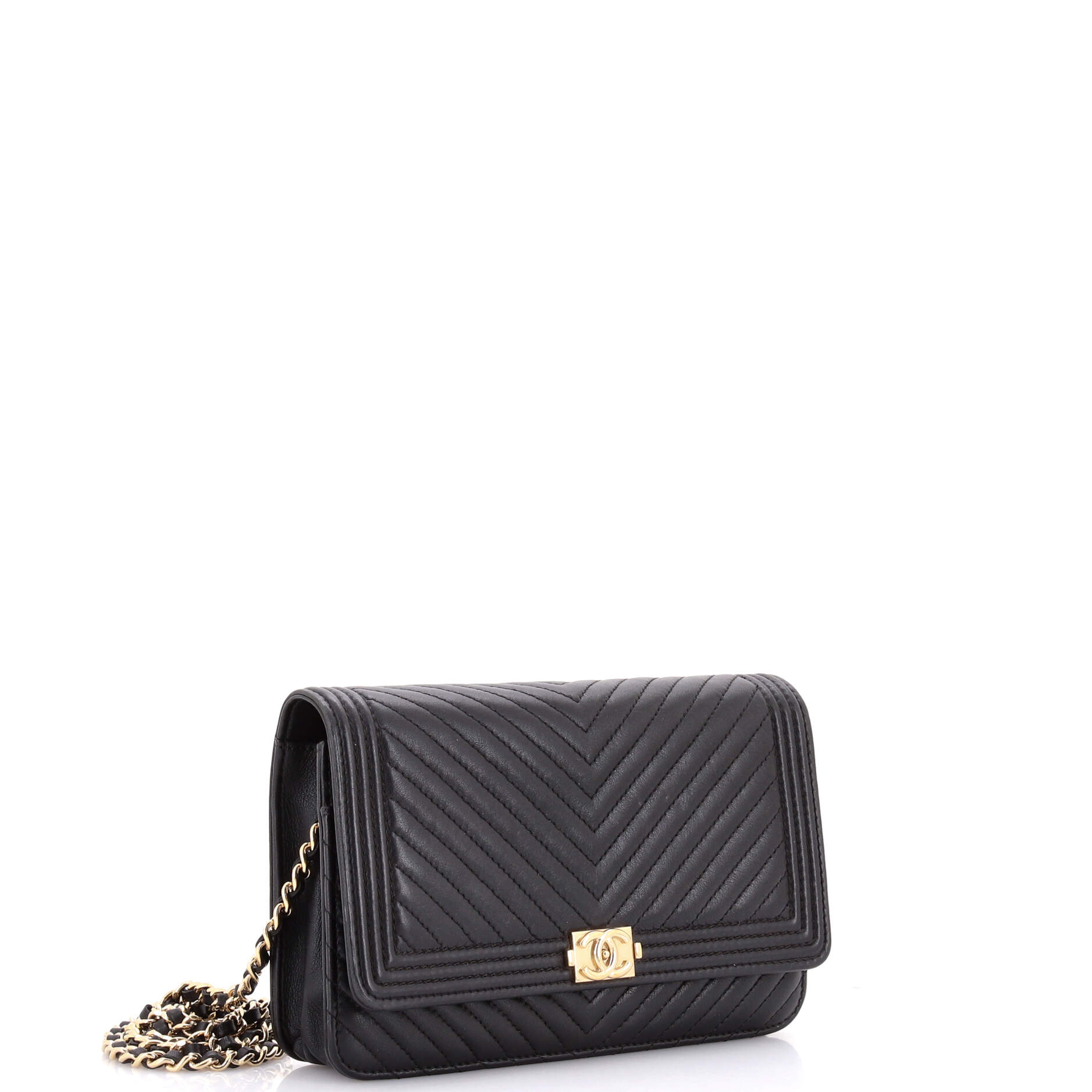 Boy Wallet on Chain Chevron Lambskin