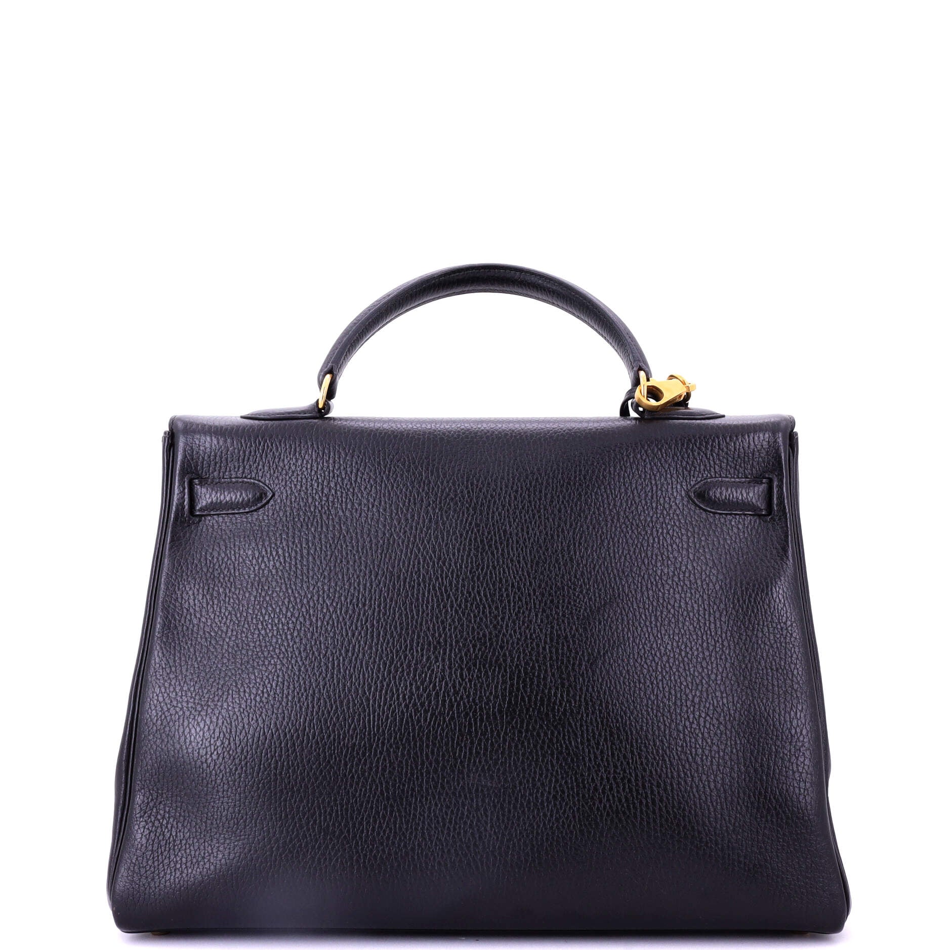 Kelly Handbag Noir Ardennes with Gold Hardware 35