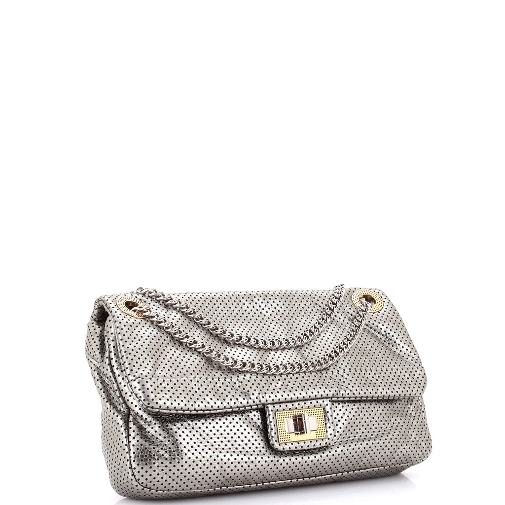Drill Flap Bag Perforated Leather Medium