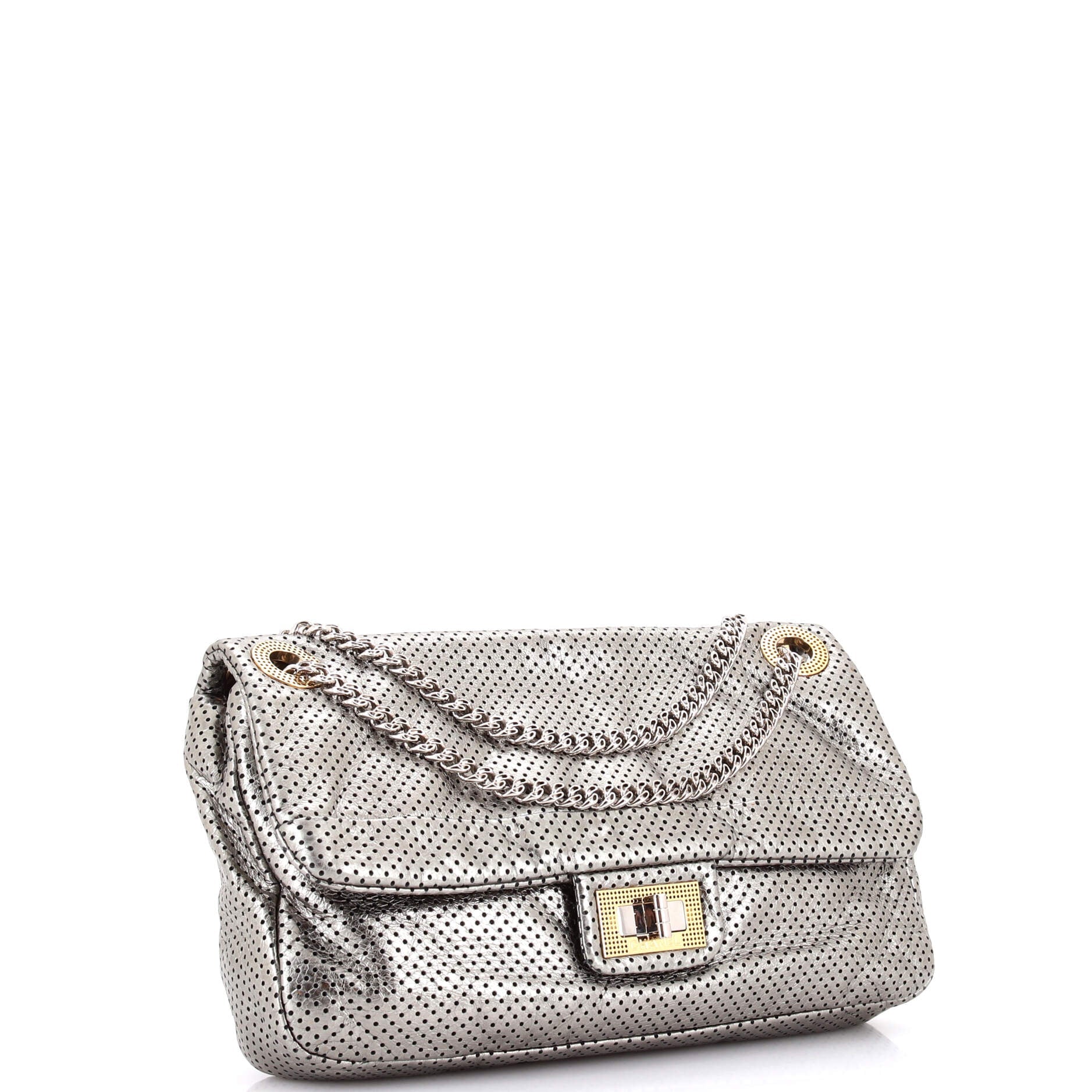 Drill Flap Bag Perforated Leather Medium