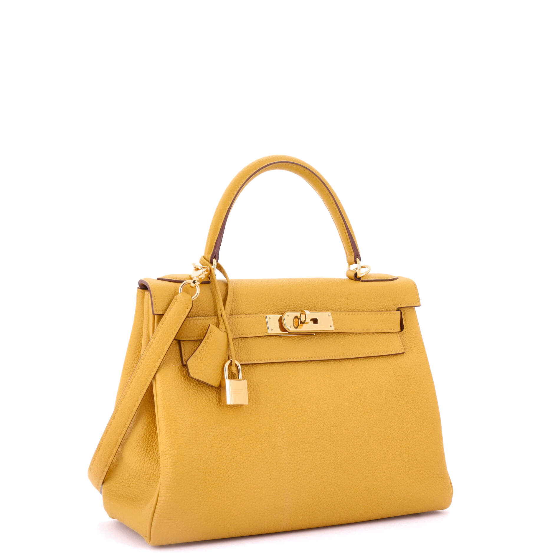 Kelly Handbag Jaune Ambre Togo with Gold Hardware 28