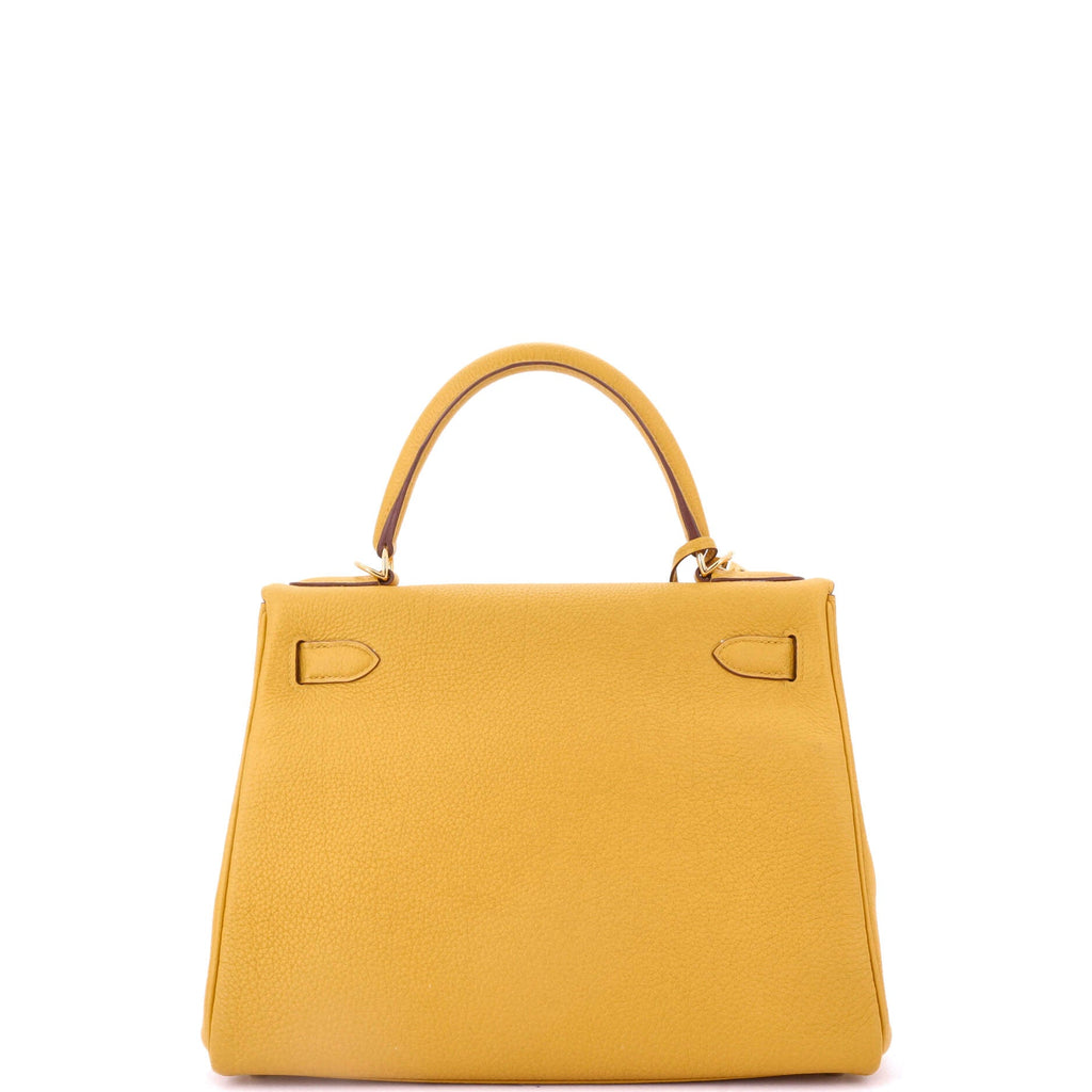 Kelly Handbag Jaune Ambre Togo with Gold Hardware 28