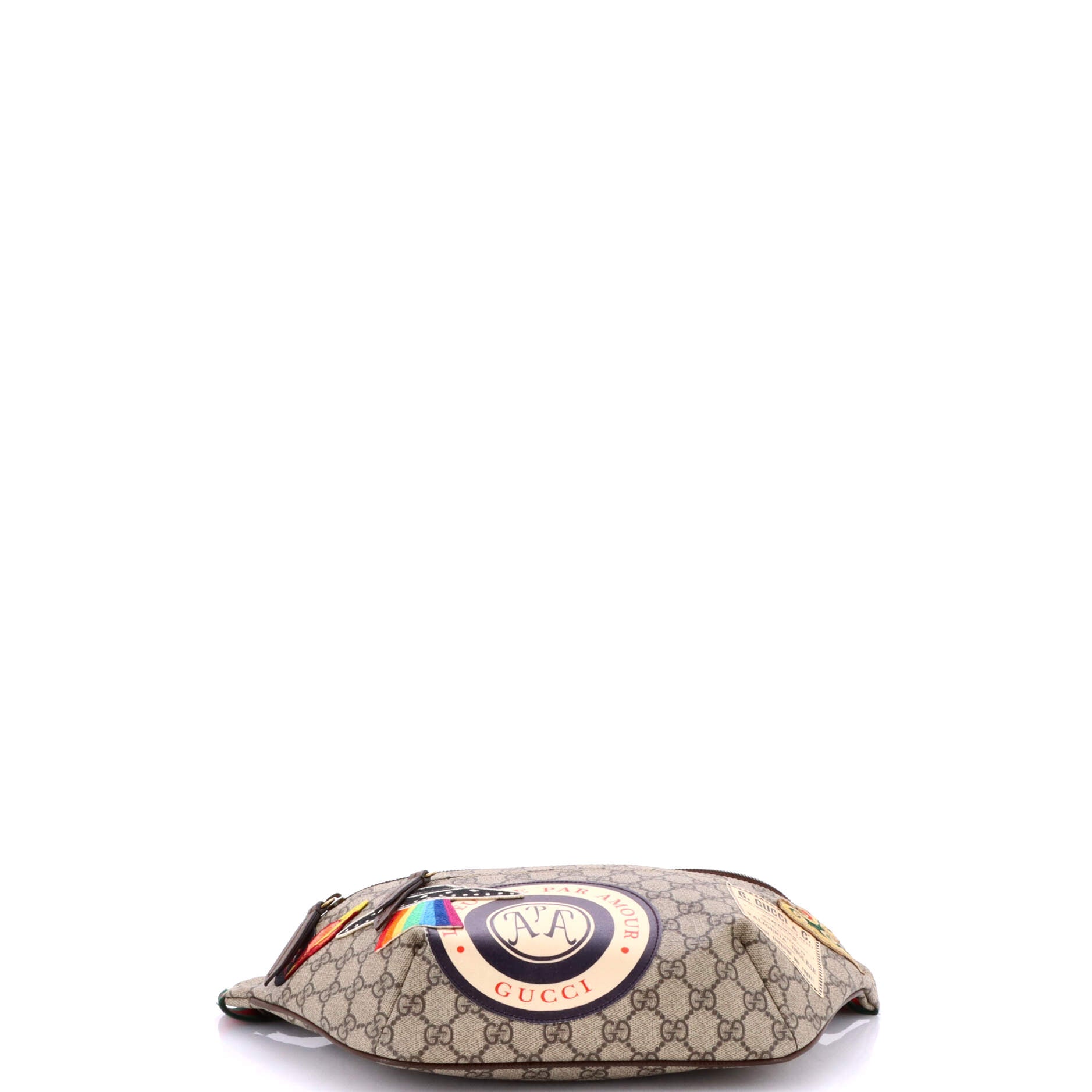 Courrier Zip Belt Bag GG Coated Canvas with Applique