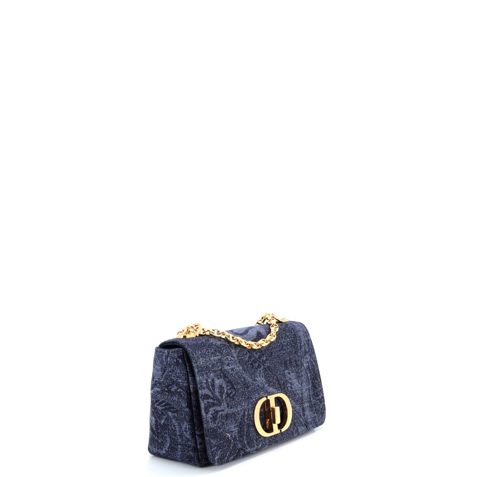 Caro Bag Cannage Quilt Floral Printed Denim Medium