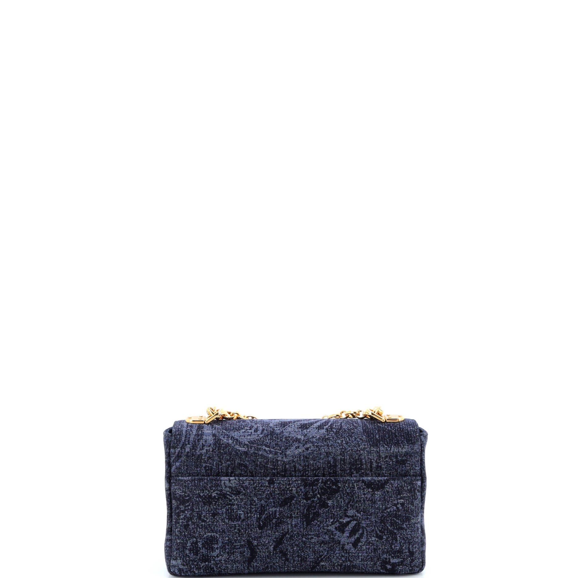 Caro Bag Cannage Quilt Floral Printed Denim Medium
