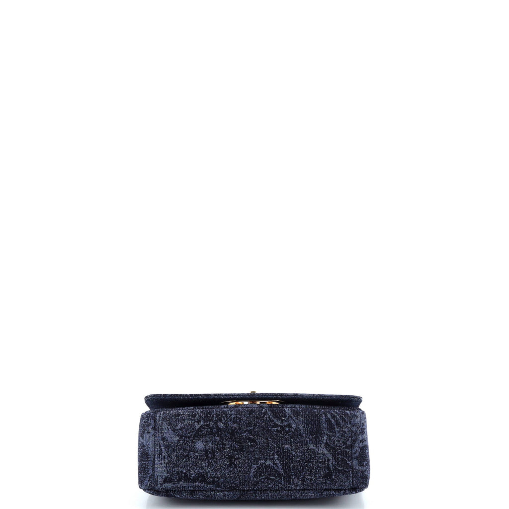 Caro Bag Cannage Quilt Floral Printed Denim Medium