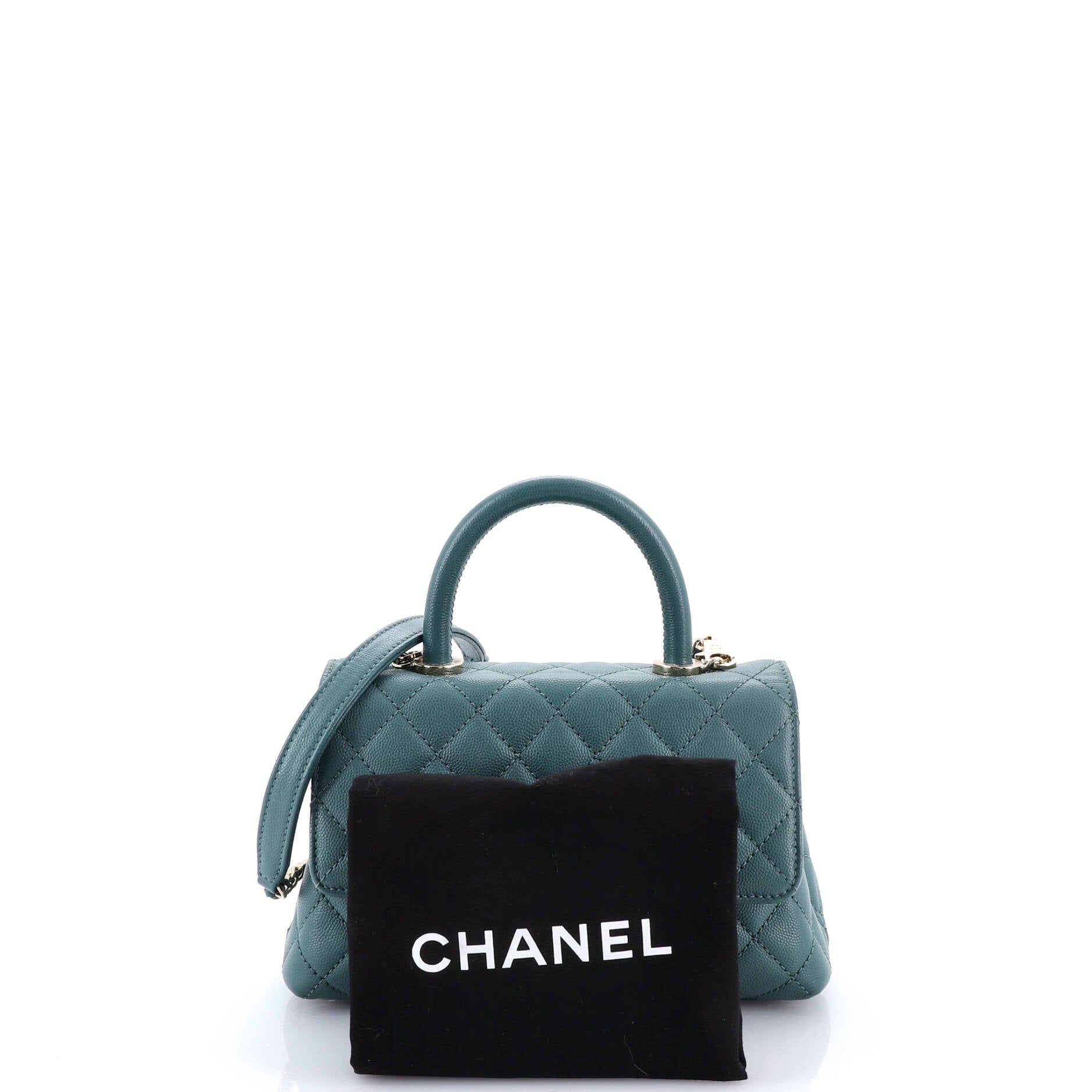 Coco Top Handle Bag Quilted Caviar Mini