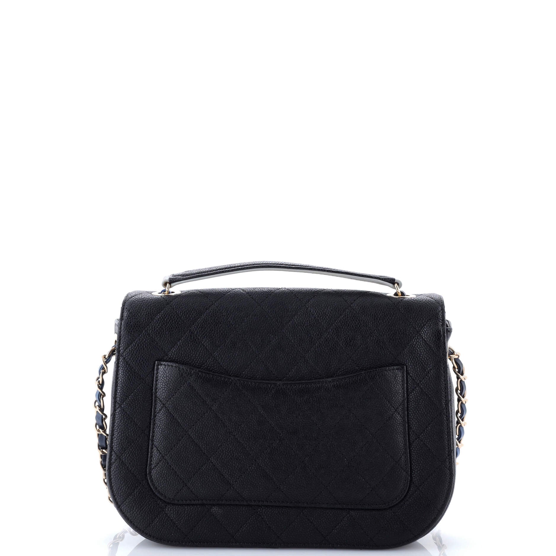 Thread Around Flap Bag Quilted Caviar Medium