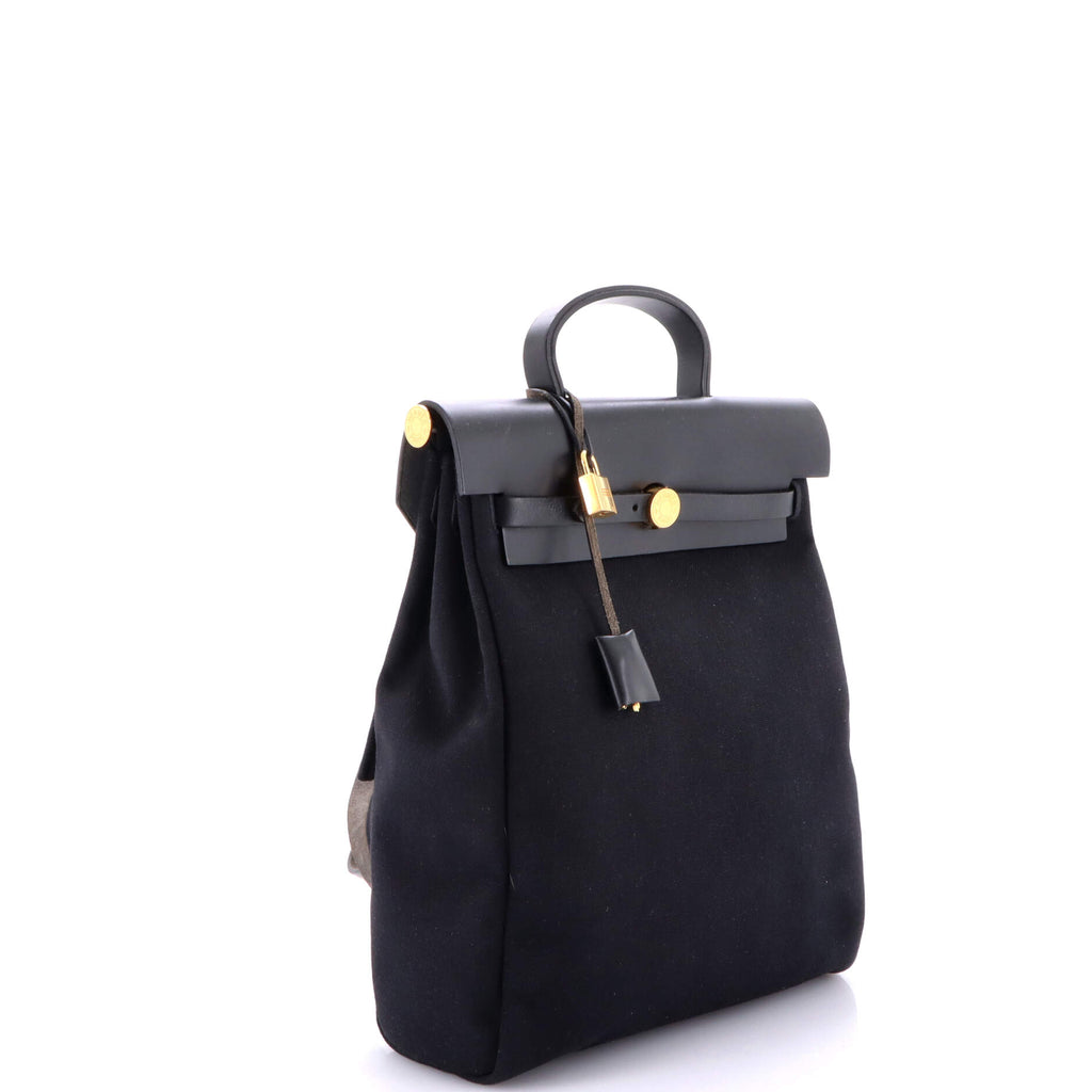 Herbag A Dos Zip Backpack Toile and Leather
