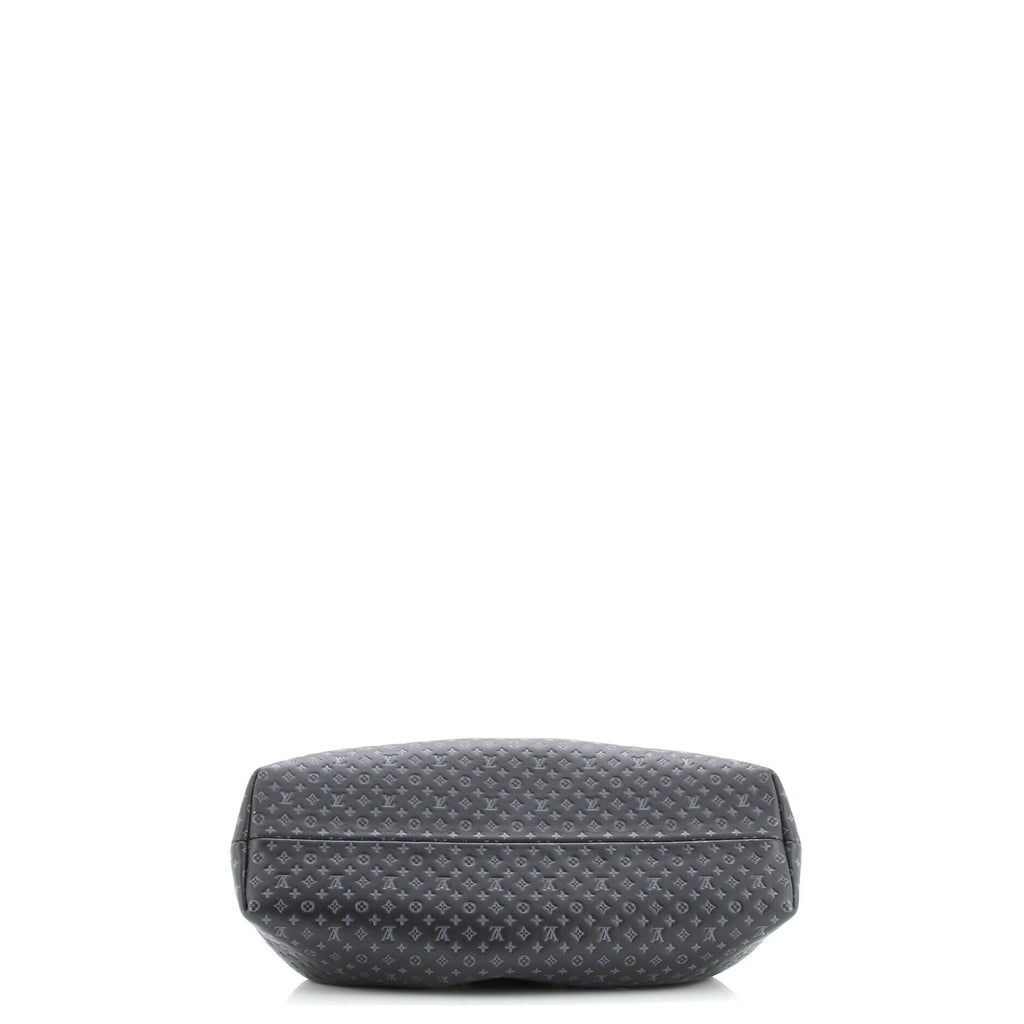 Top Handle Frame Clutch Nanogram Embossed Leather