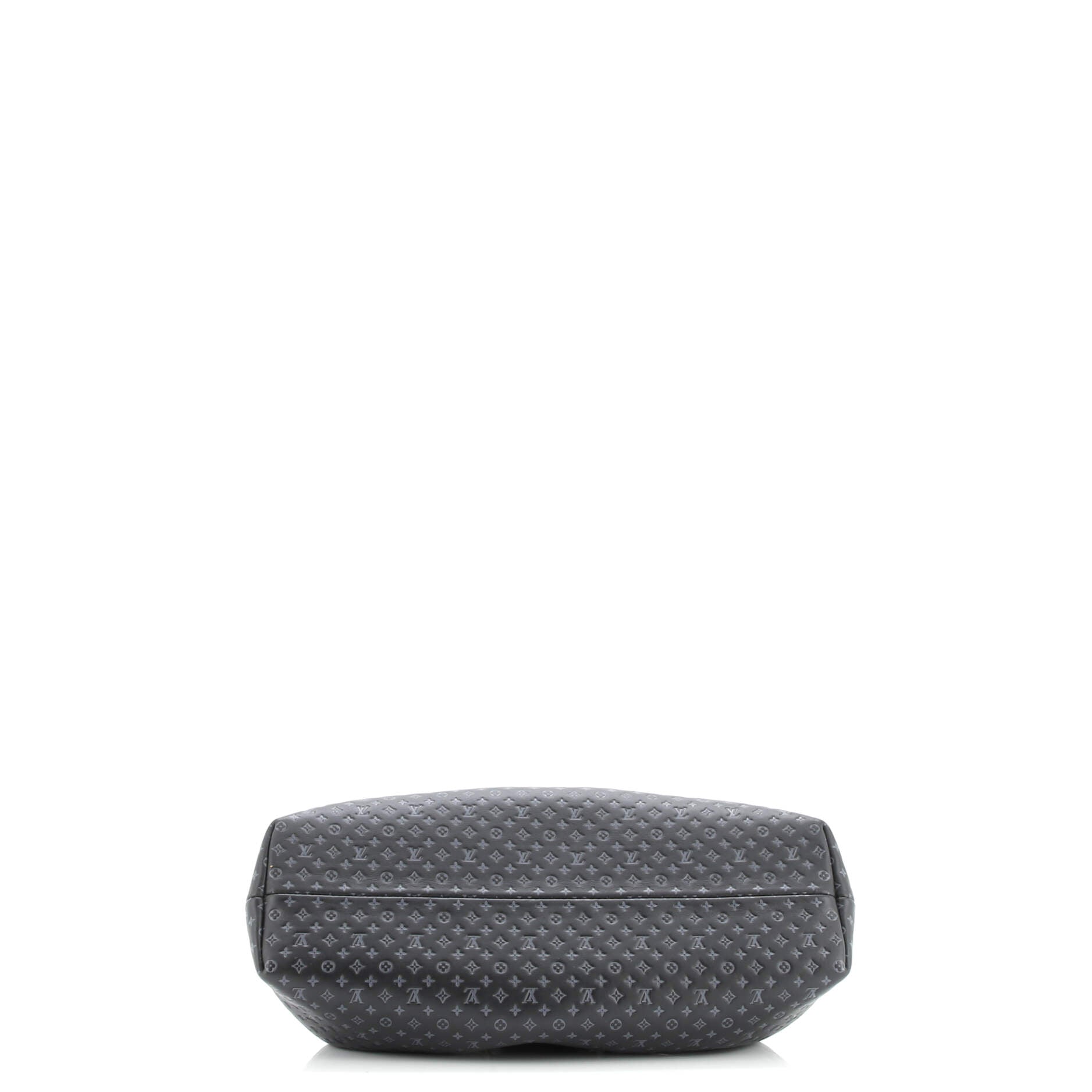 Top Handle Frame Clutch Nanogram Embossed Leather