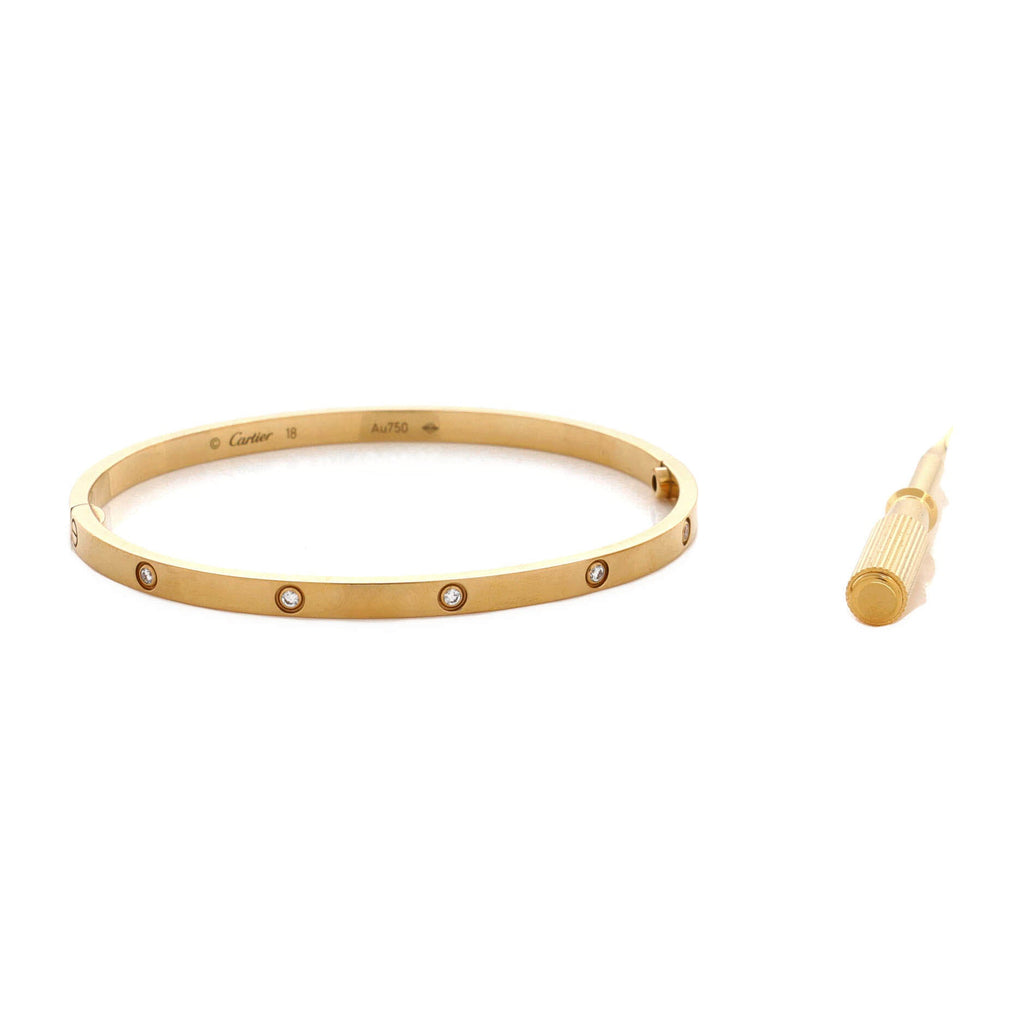 Love 10 Diamond Bracelet 18K Yellow Gold with Diamonds Small
