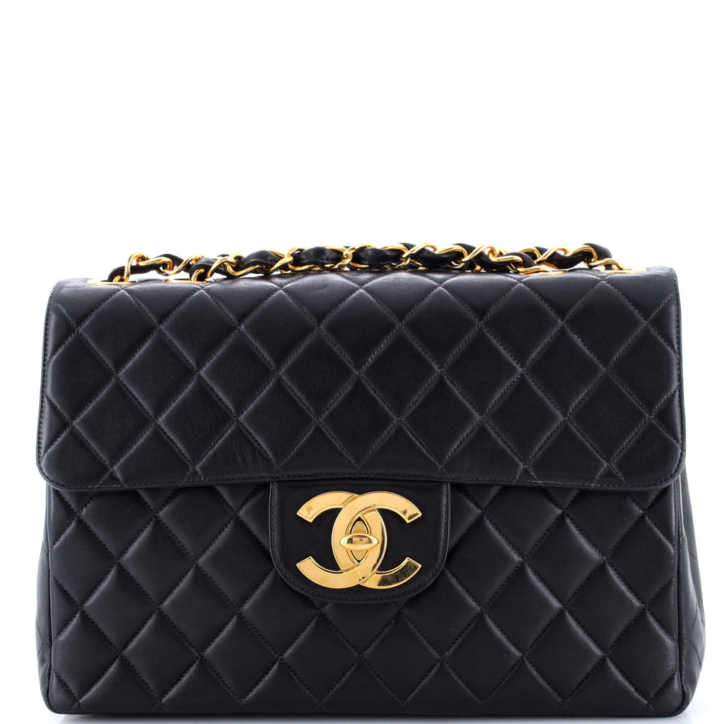 Vintage Classic Single Flap Bag Quilted Lambskin Jumbo
