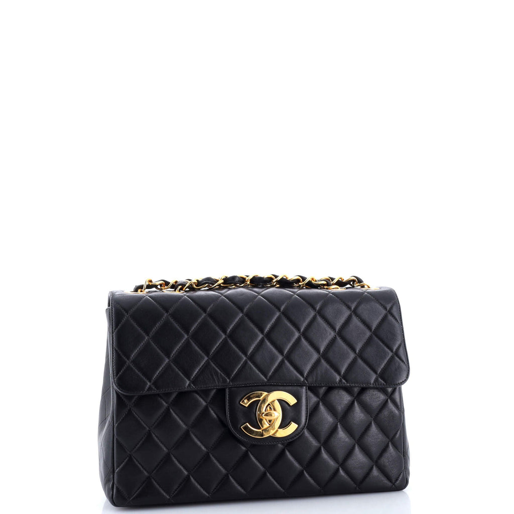 Vintage Classic Single Flap Bag Quilted Lambskin Jumbo
