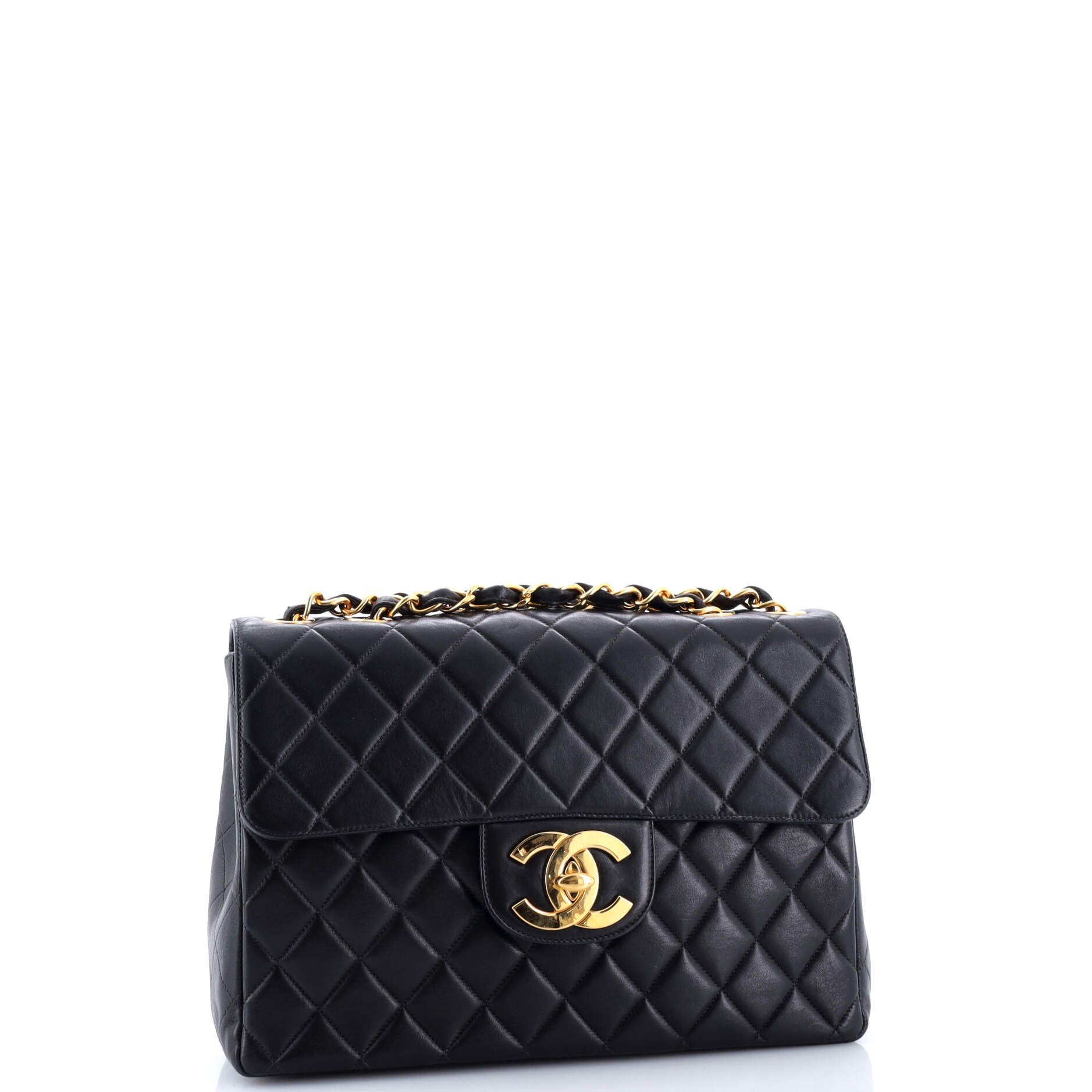Vintage Classic Single Flap Bag Quilted Lambskin Jumbo