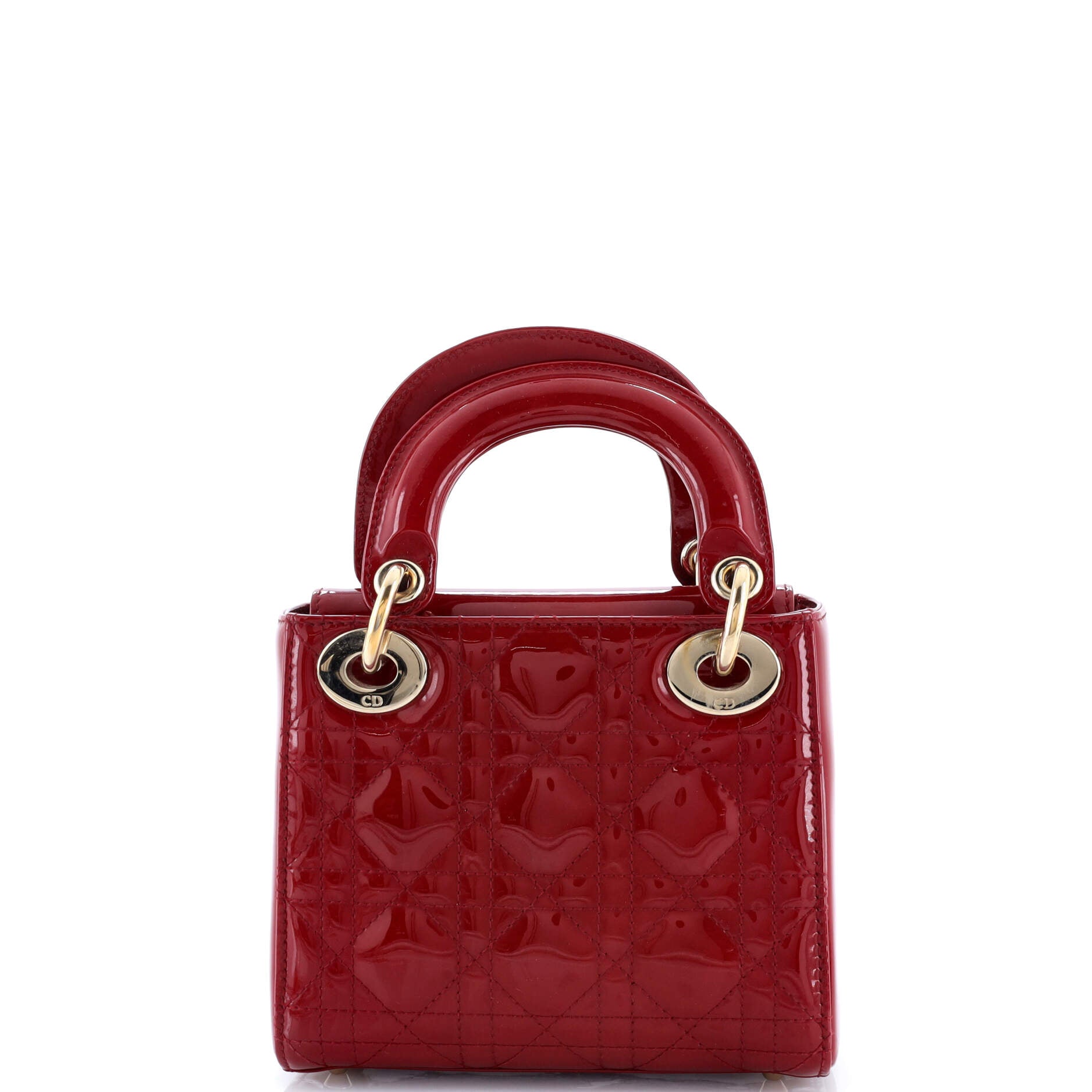 Lady Dior Chain Bag Cannage Quilt Patent Mini