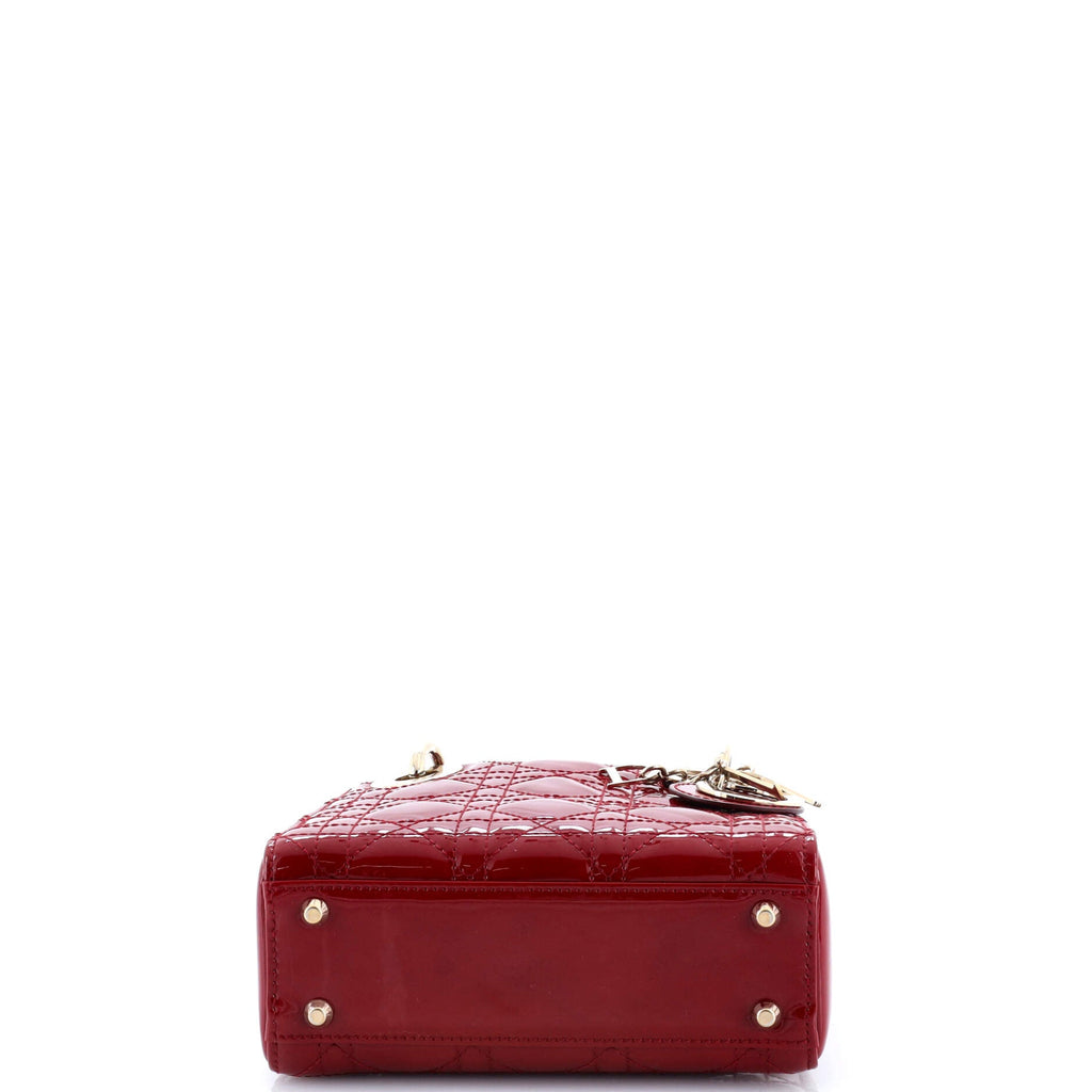 Lady Dior Chain Bag Cannage Quilt Patent Mini