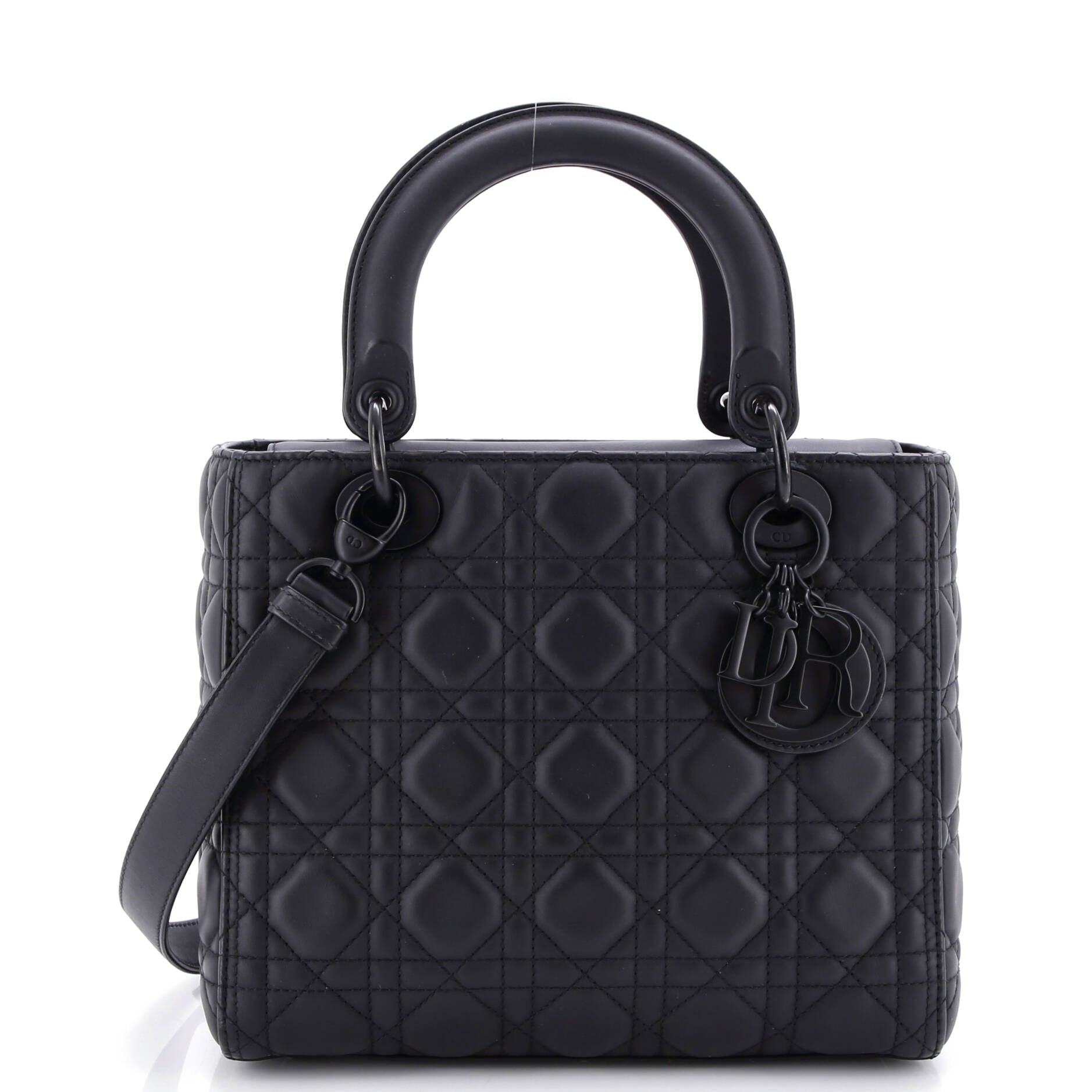 Ultra Matte Lady Dior Bag Cannage Quilt Calfskin Medium