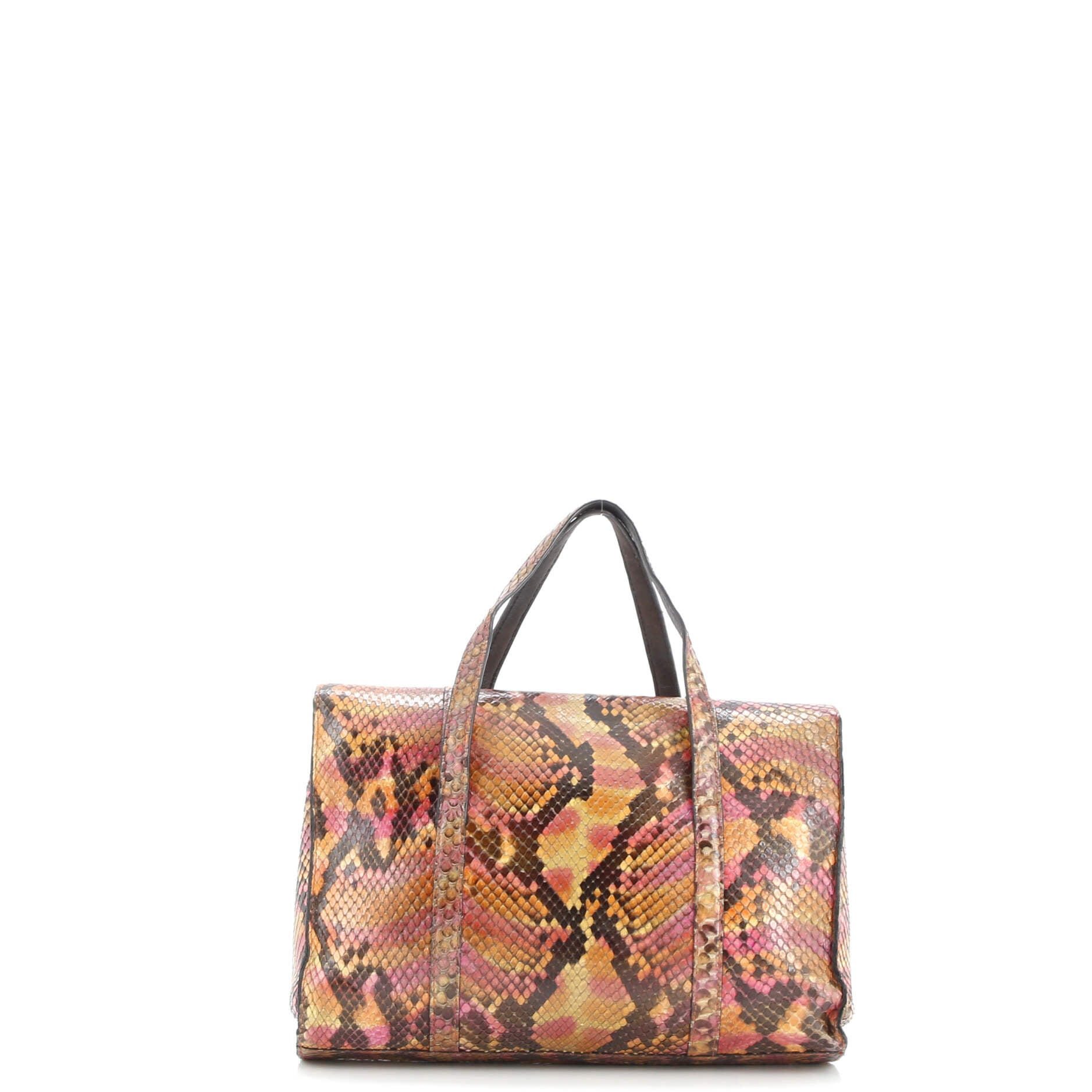 Vintage CC Flap Handle Tote Python Mini