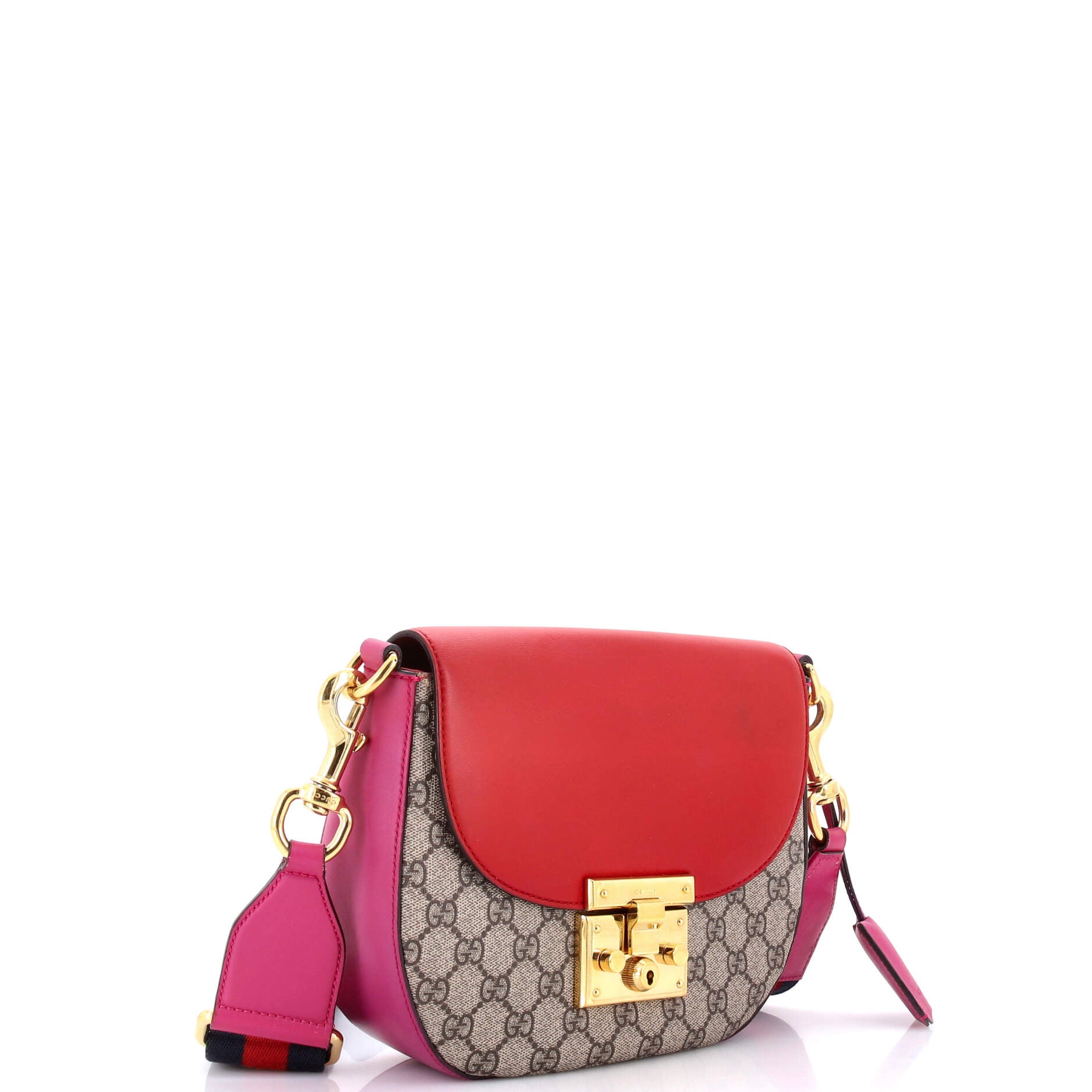 Padlock Saddle Shoulder Bag GG Coated Canvas and Leather Medium