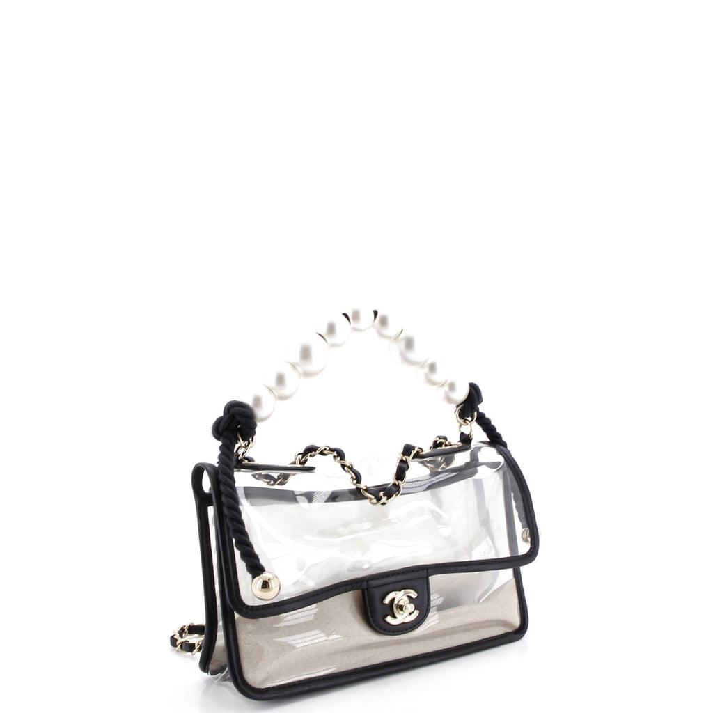 Sand By The Sea Pearl Flap Bag PVC with Lambskin Medium