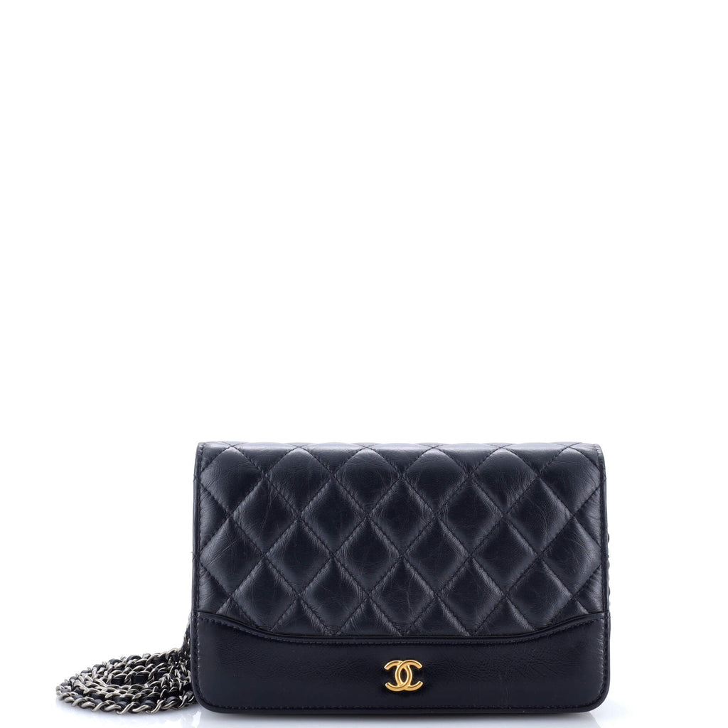 Gabrielle Wallet on Chain Quilted Aged Calfskin