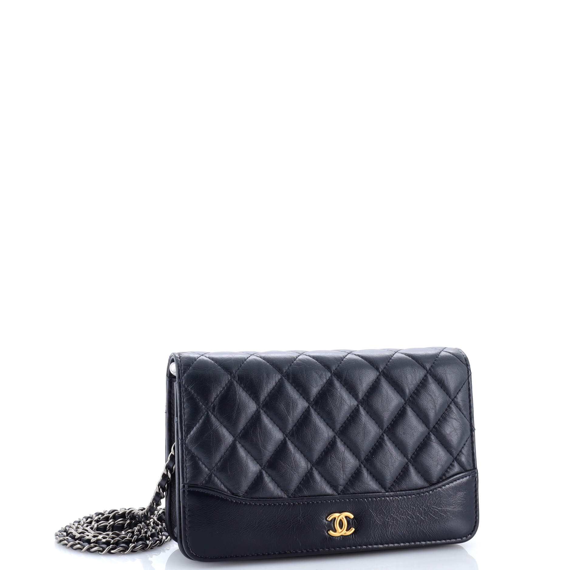 Gabrielle Wallet on Chain Quilted Aged Calfskin