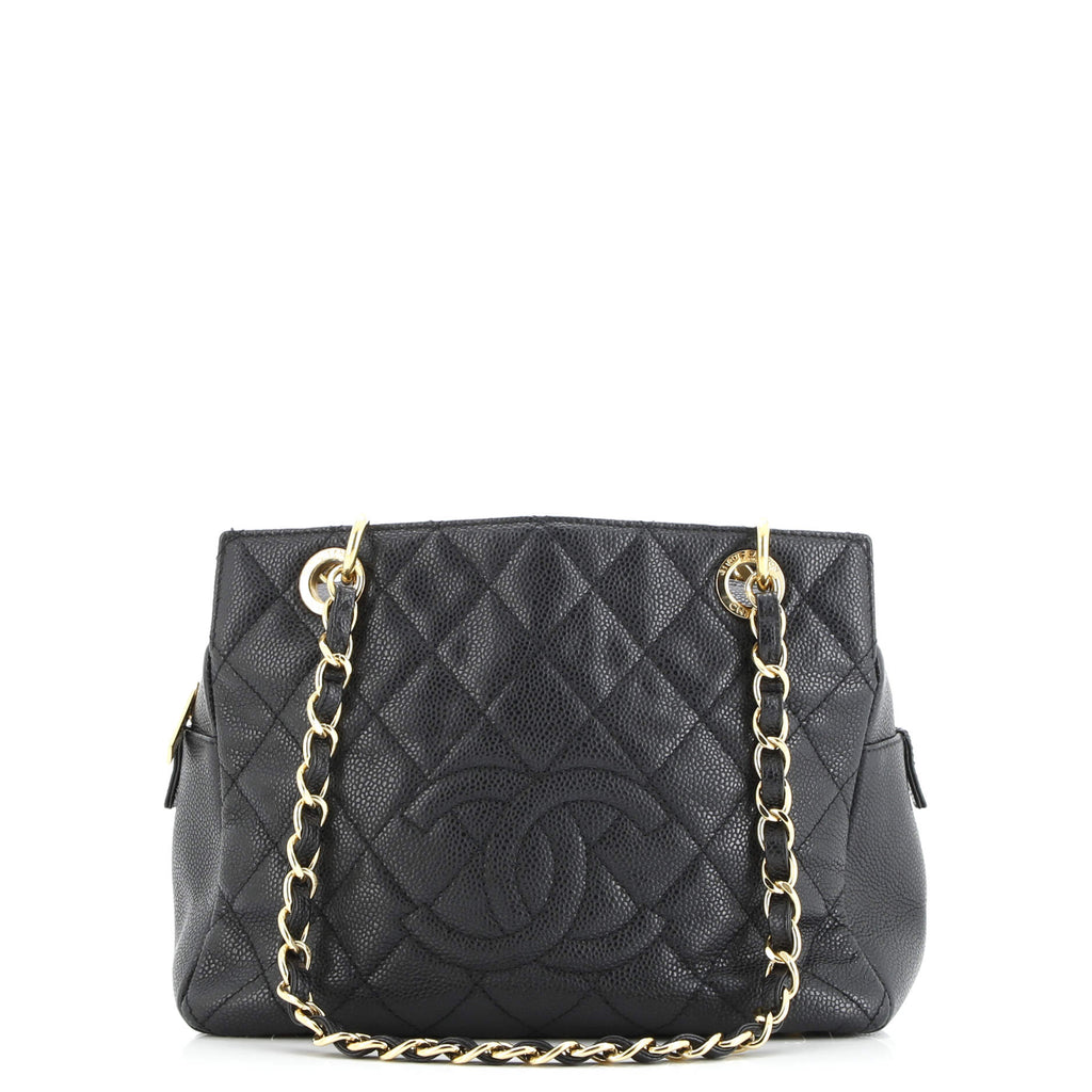 Petite Timeless Tote Quilted Caviar