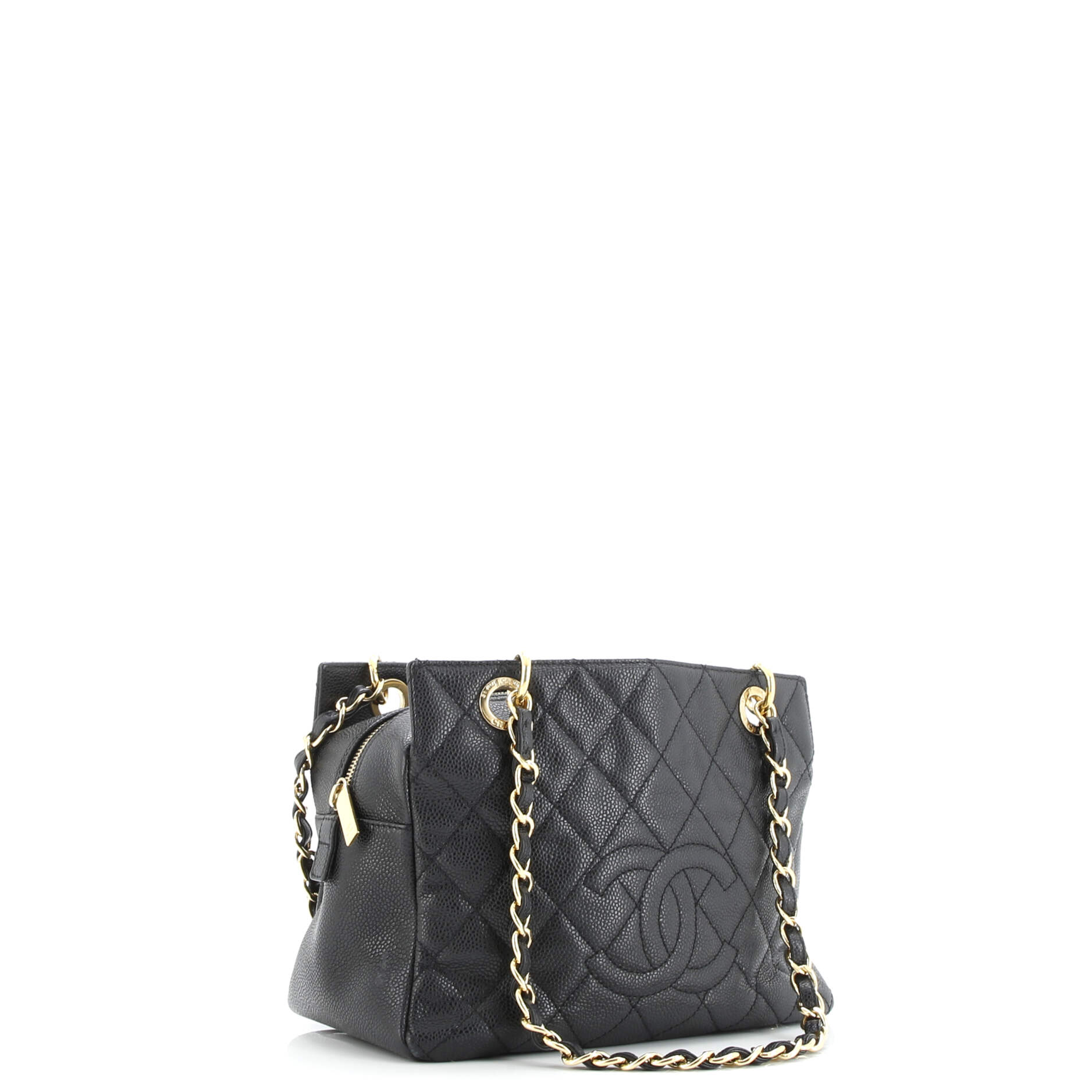 Petite Timeless Tote Quilted Caviar