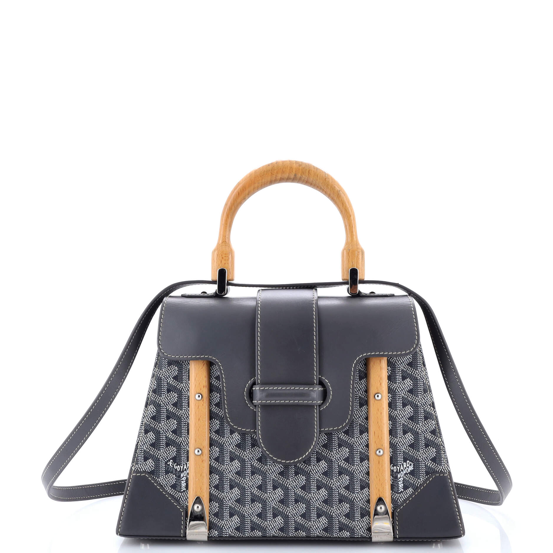 Saigon Top Handle Bag Coated Canvas with Leather PM