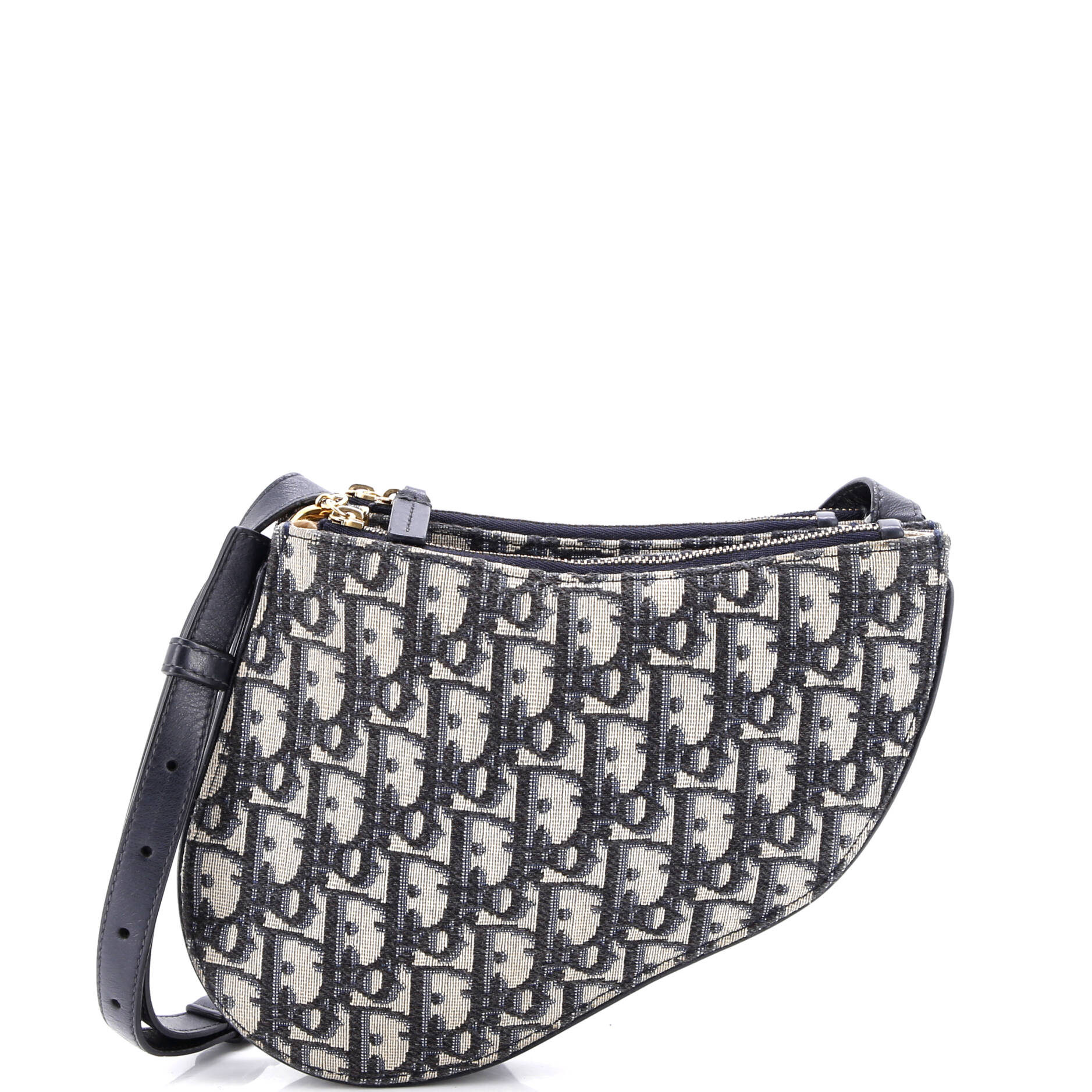 Saddle Triple Zip Crossbody Pouch Oblique Canvas