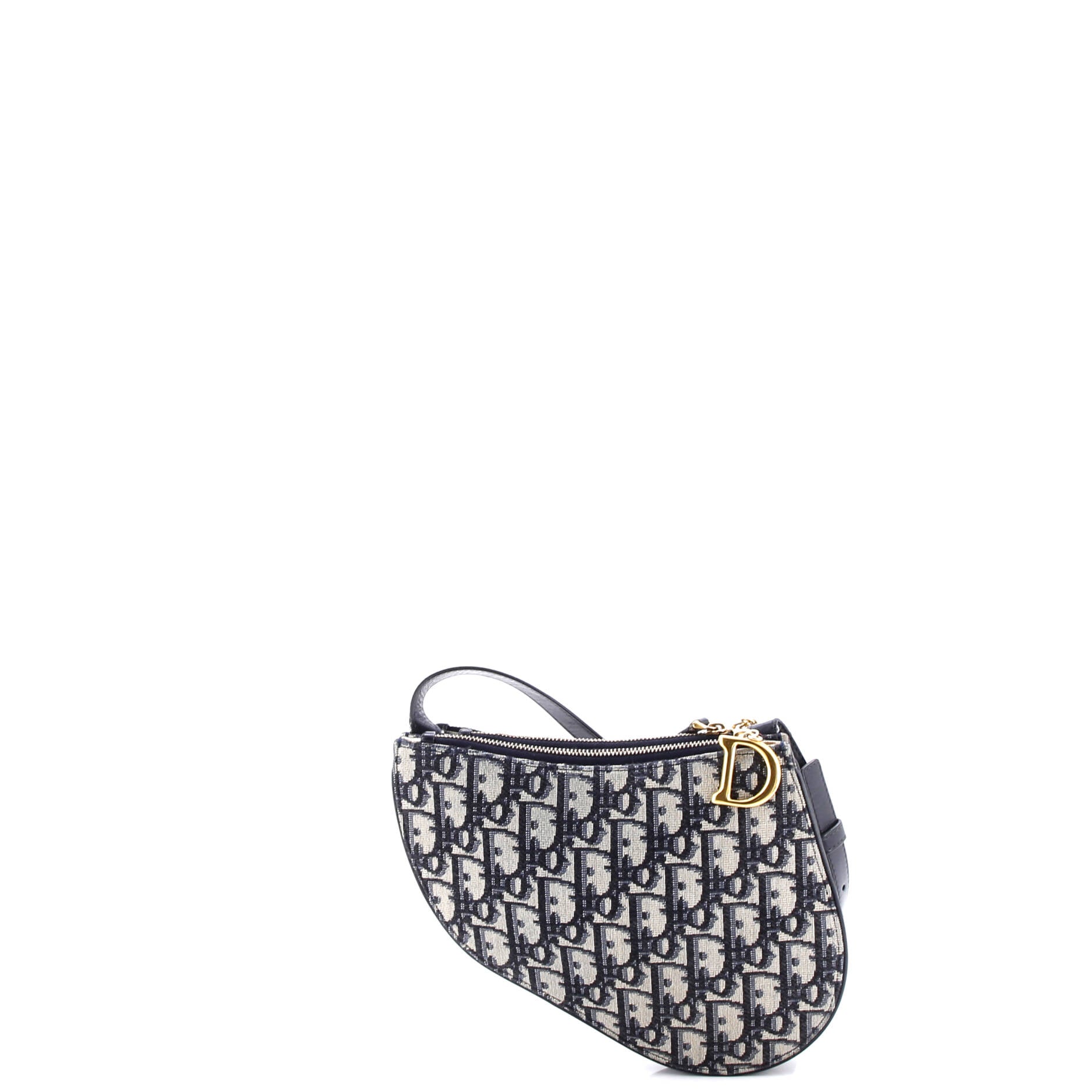 Saddle Triple Zip Crossbody Pouch Oblique Canvas