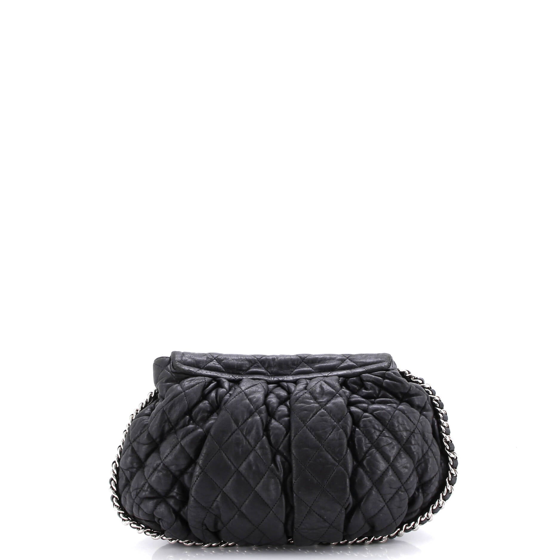 Chain Around Flap Bag Quilted Leather Large