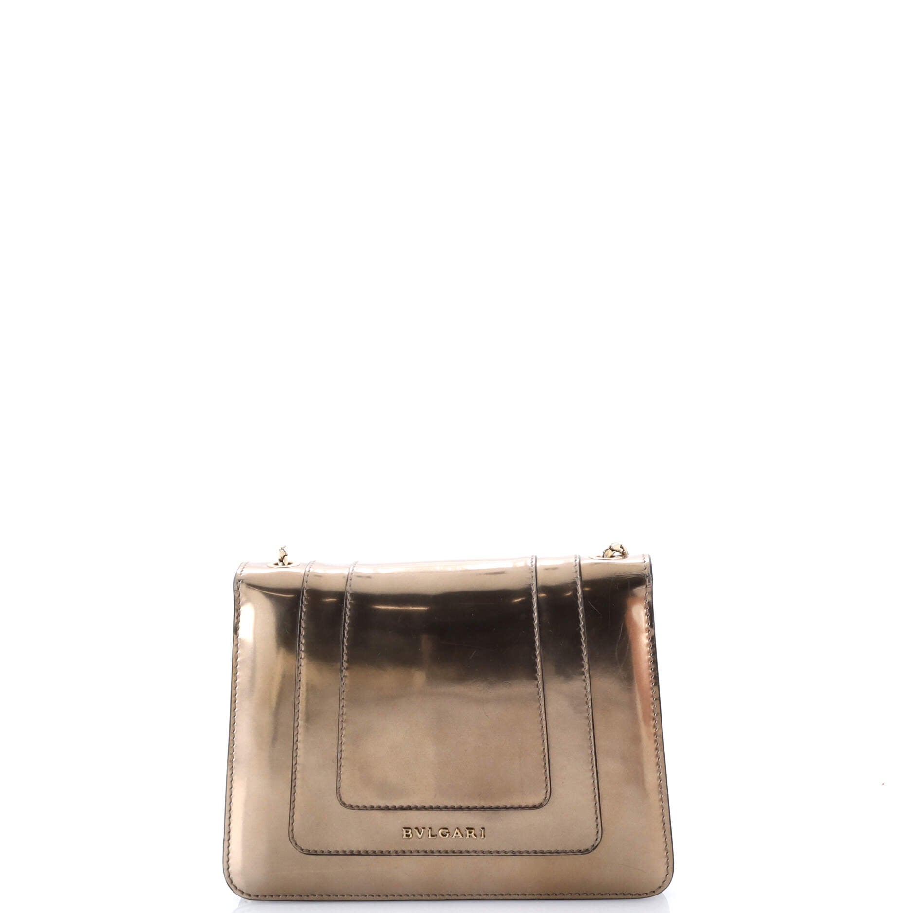Serpenti Forever Square Shoulder Bag Metallic Leather Small