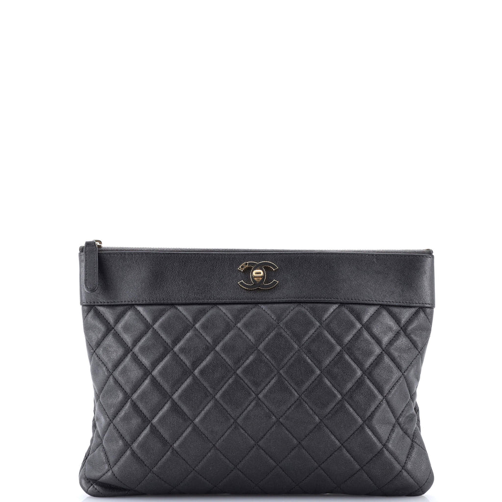Mademoiselle Vintage O Case Clutch Quilted Sheepskin Medium