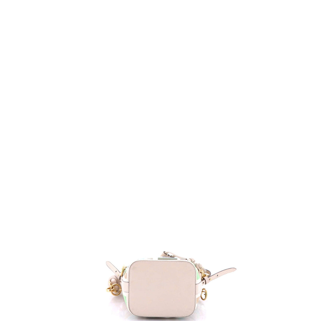 Woven Handle Mon Tresor Bucket Bag Zucca Embroidered Canvas Mini