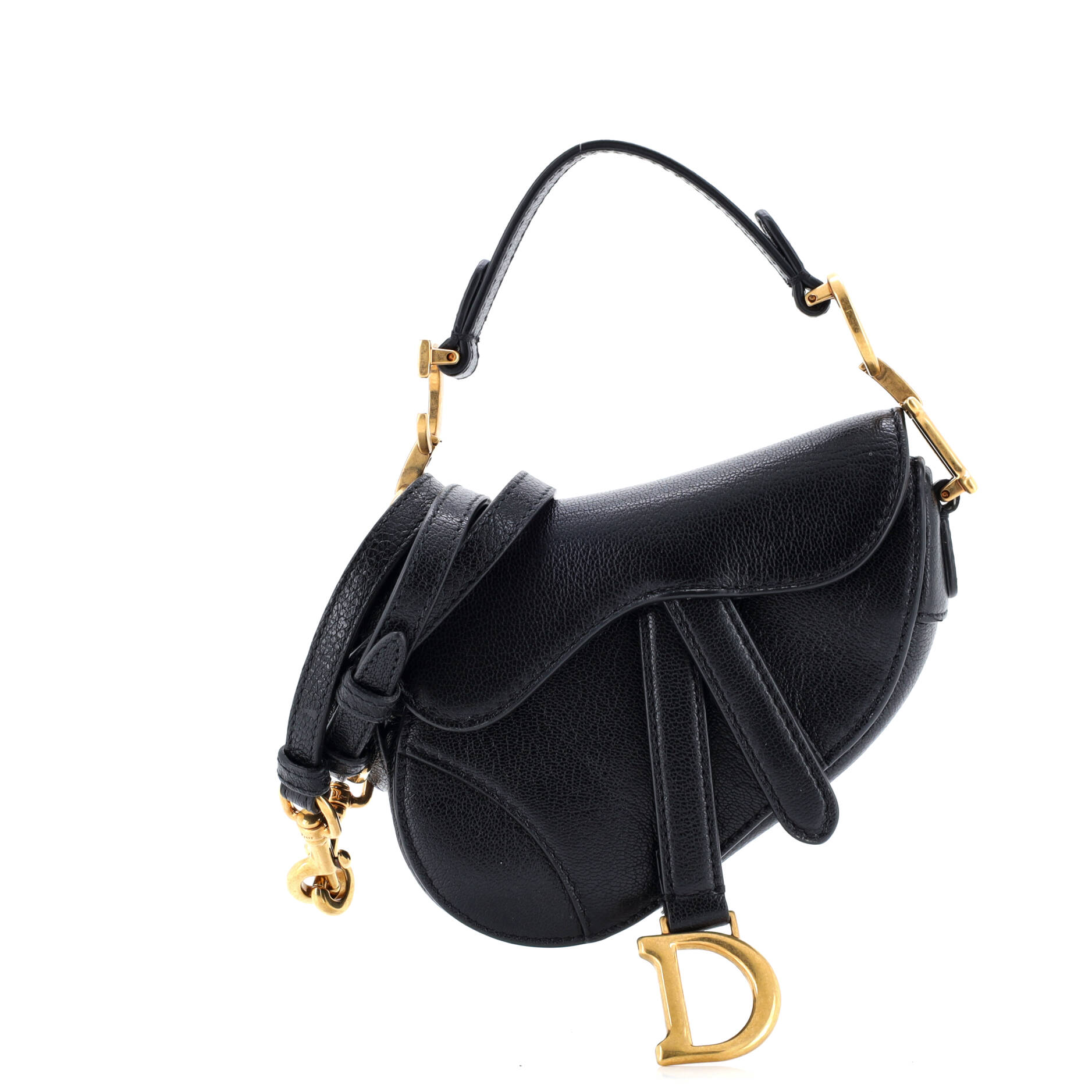 Saddle Handbag with Strap Leather Micro
