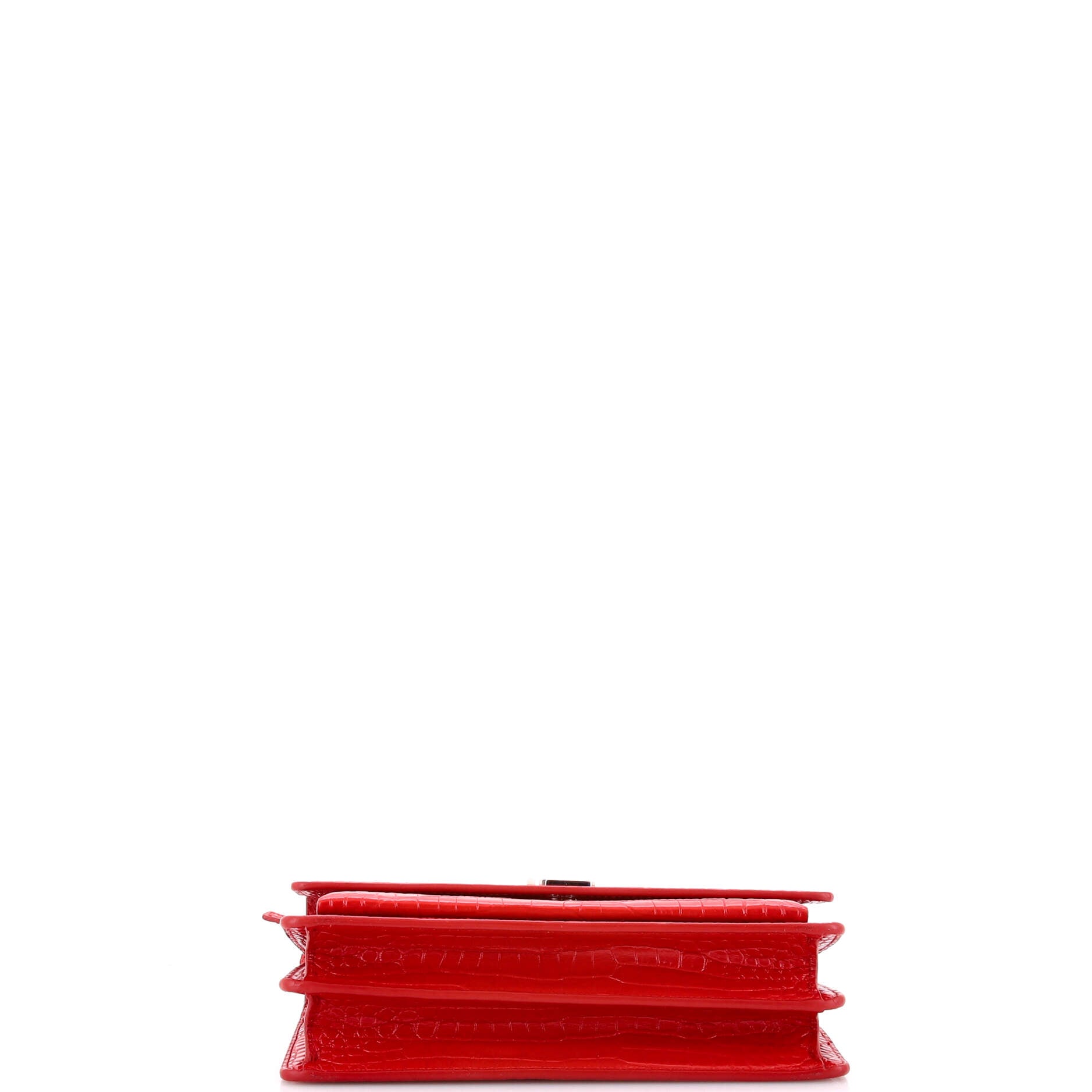 Sunset Crossbody Bag Crocodile Embossed Leather Medium