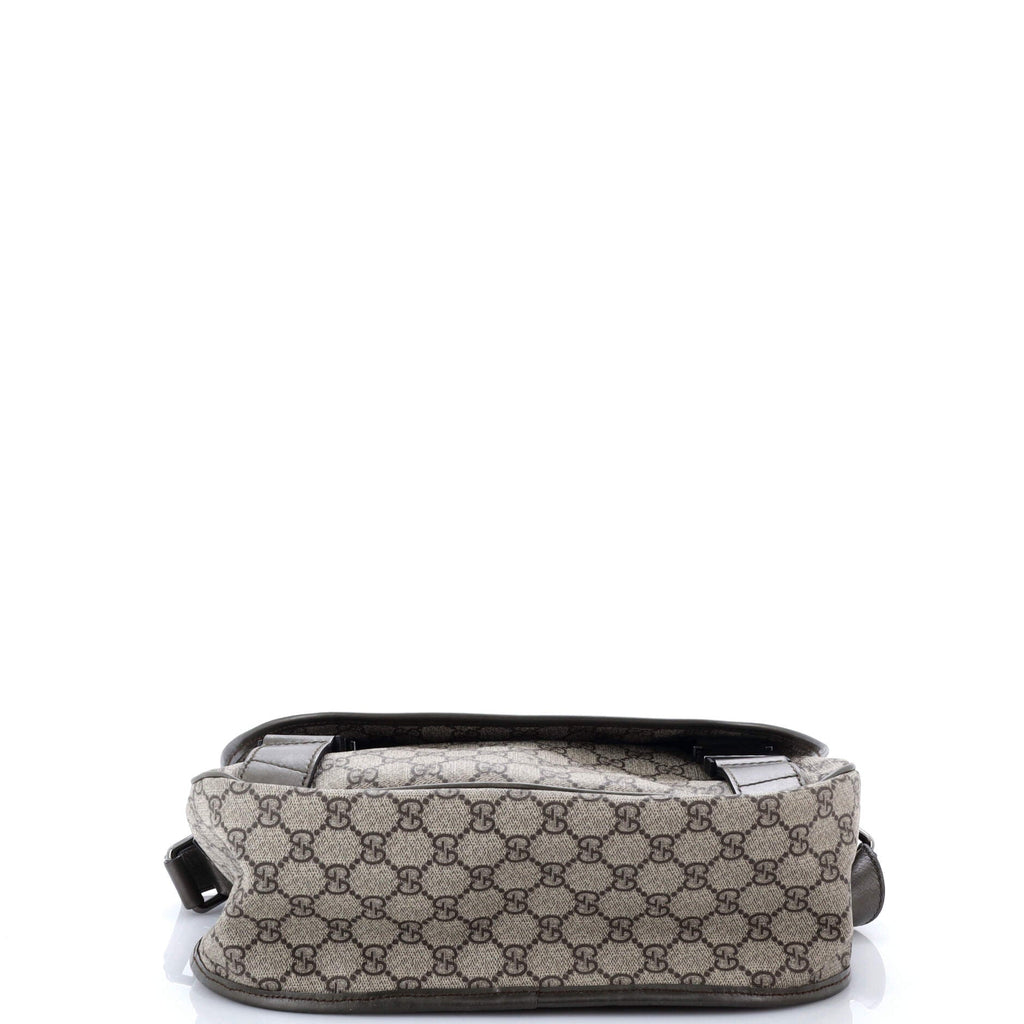 Double Buckle Messenger Bag GG Coated Canvas Medium