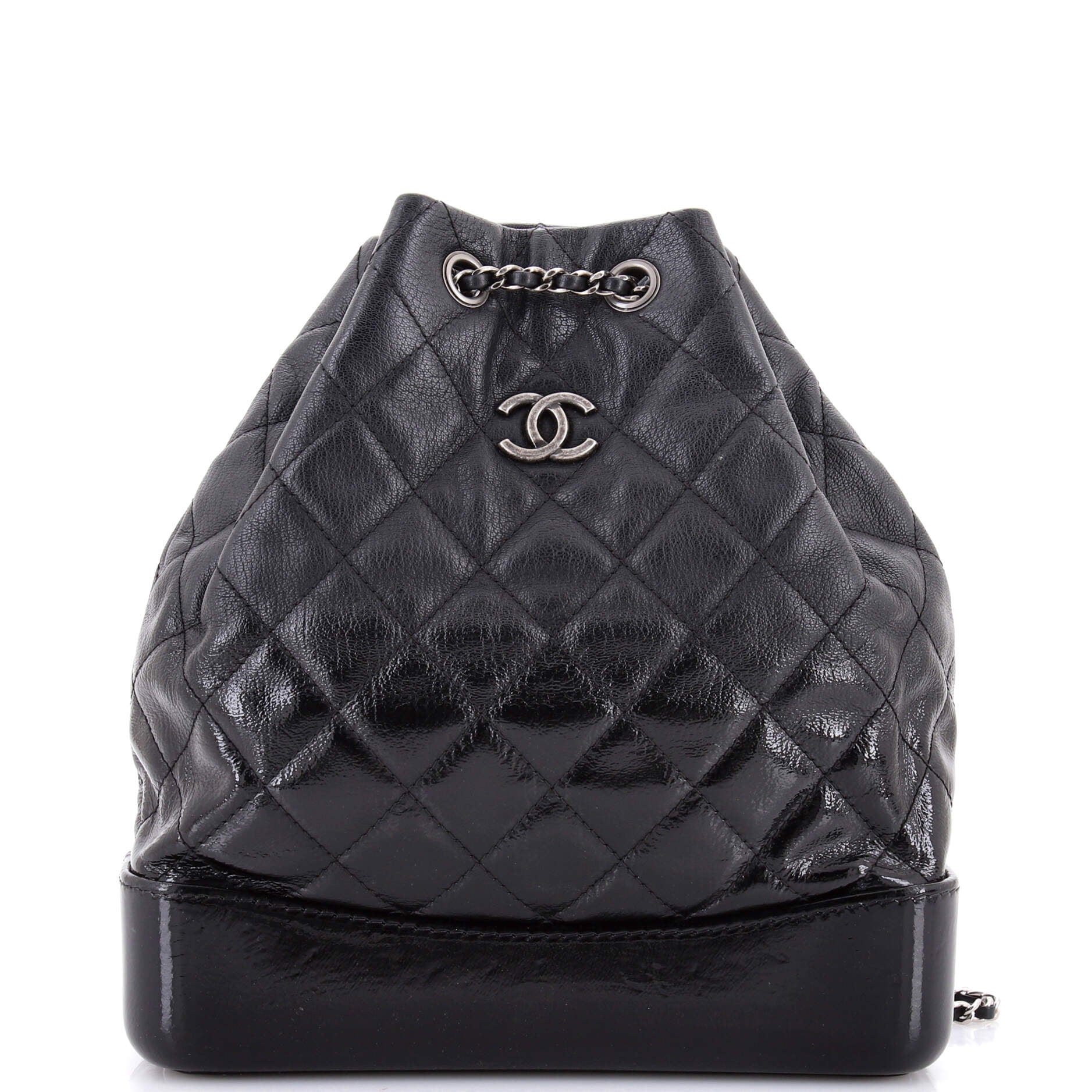Gabrielle Backpack Quilted Goatskin and Patent Medium